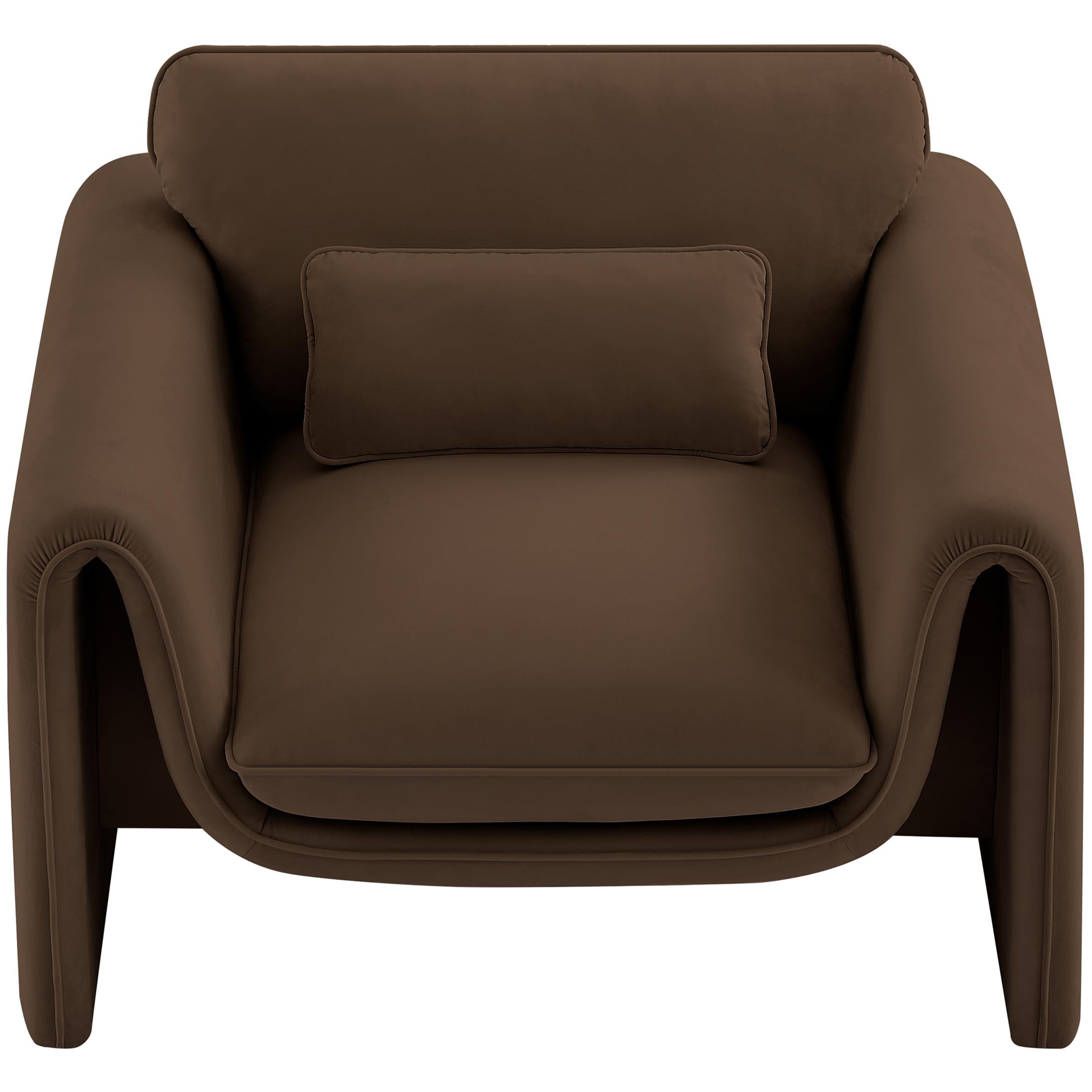 Meridian Sloan Brown Velvet Fabric Chair