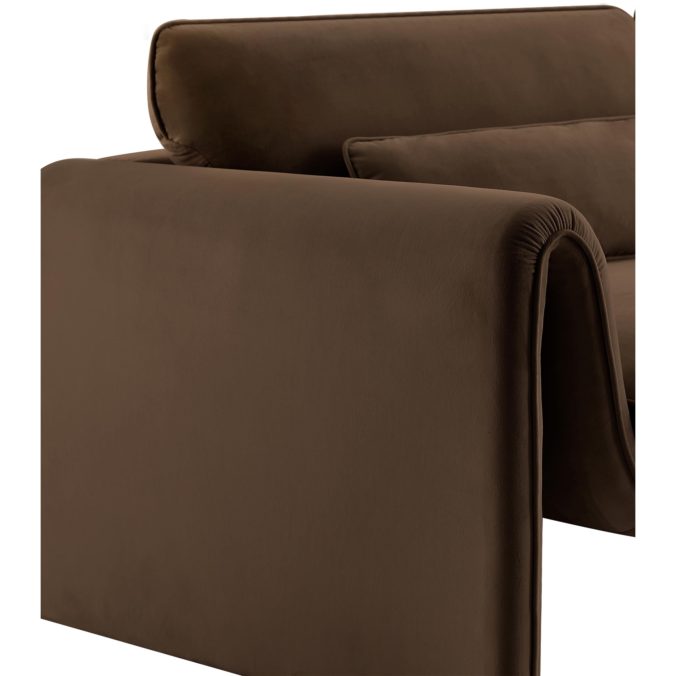 Meridian Sloan Brown Velvet Fabric Chair