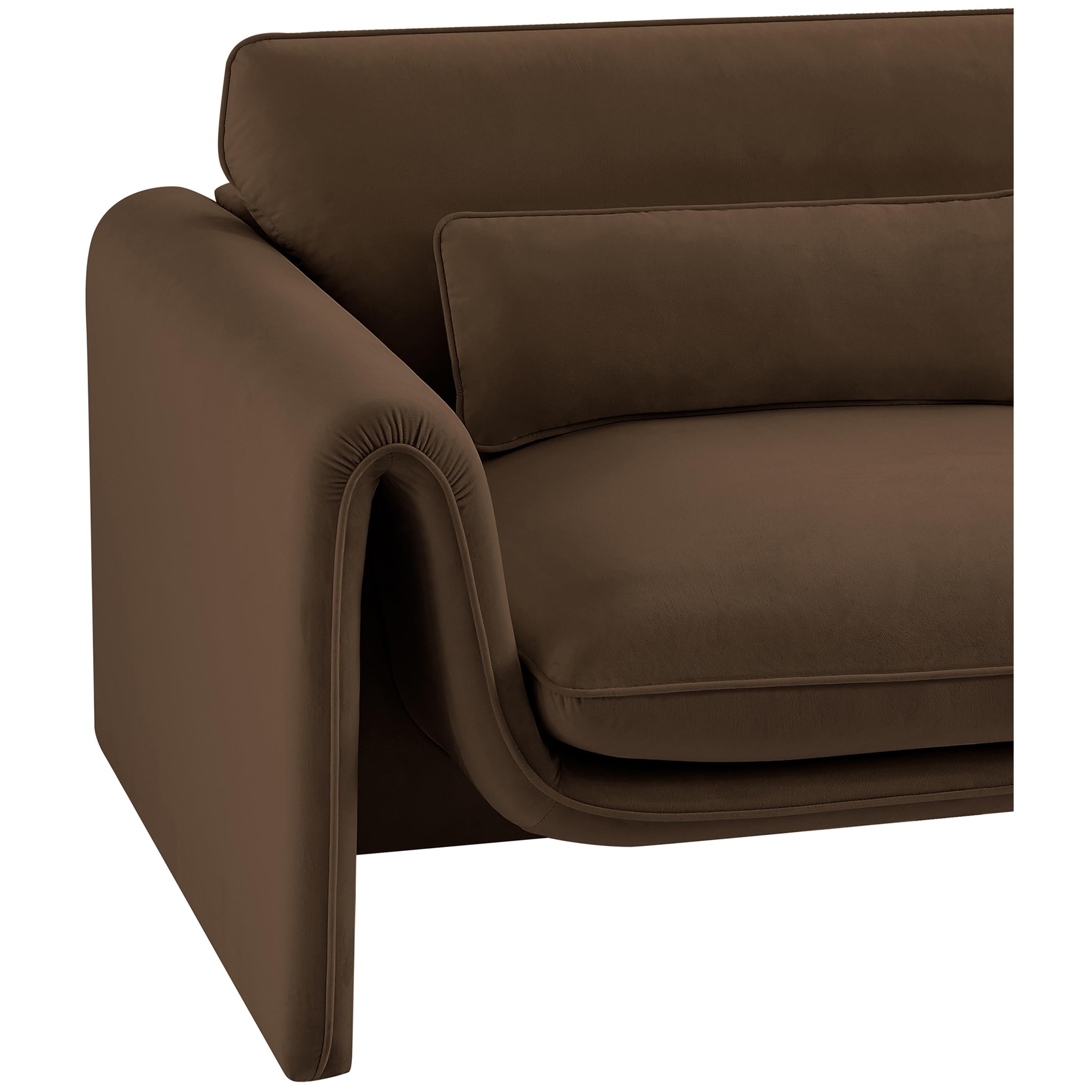 Meridian Sloan Brown Velvet Fabric Chair