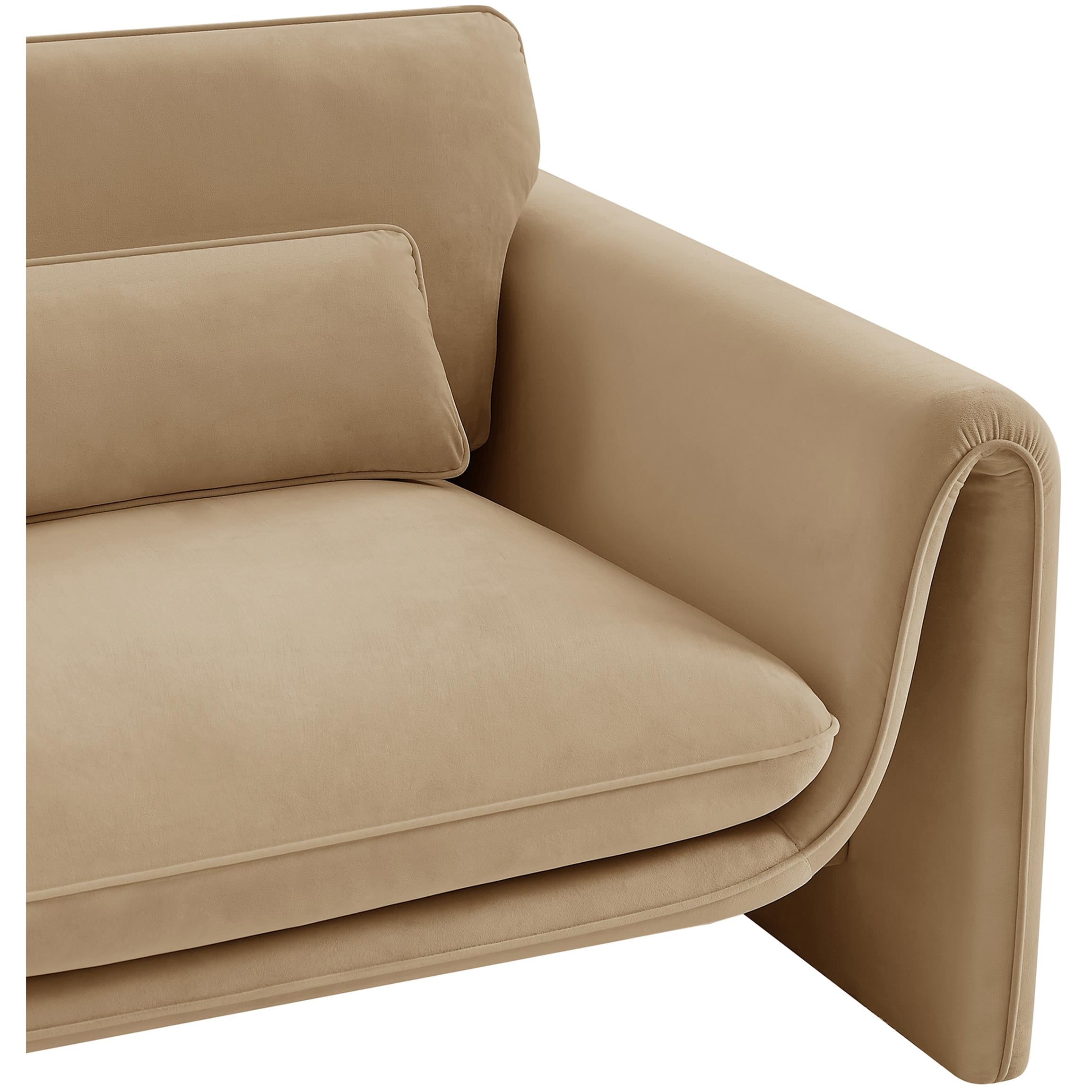 Meridian Sloan Camel Velvet Fabric Chair