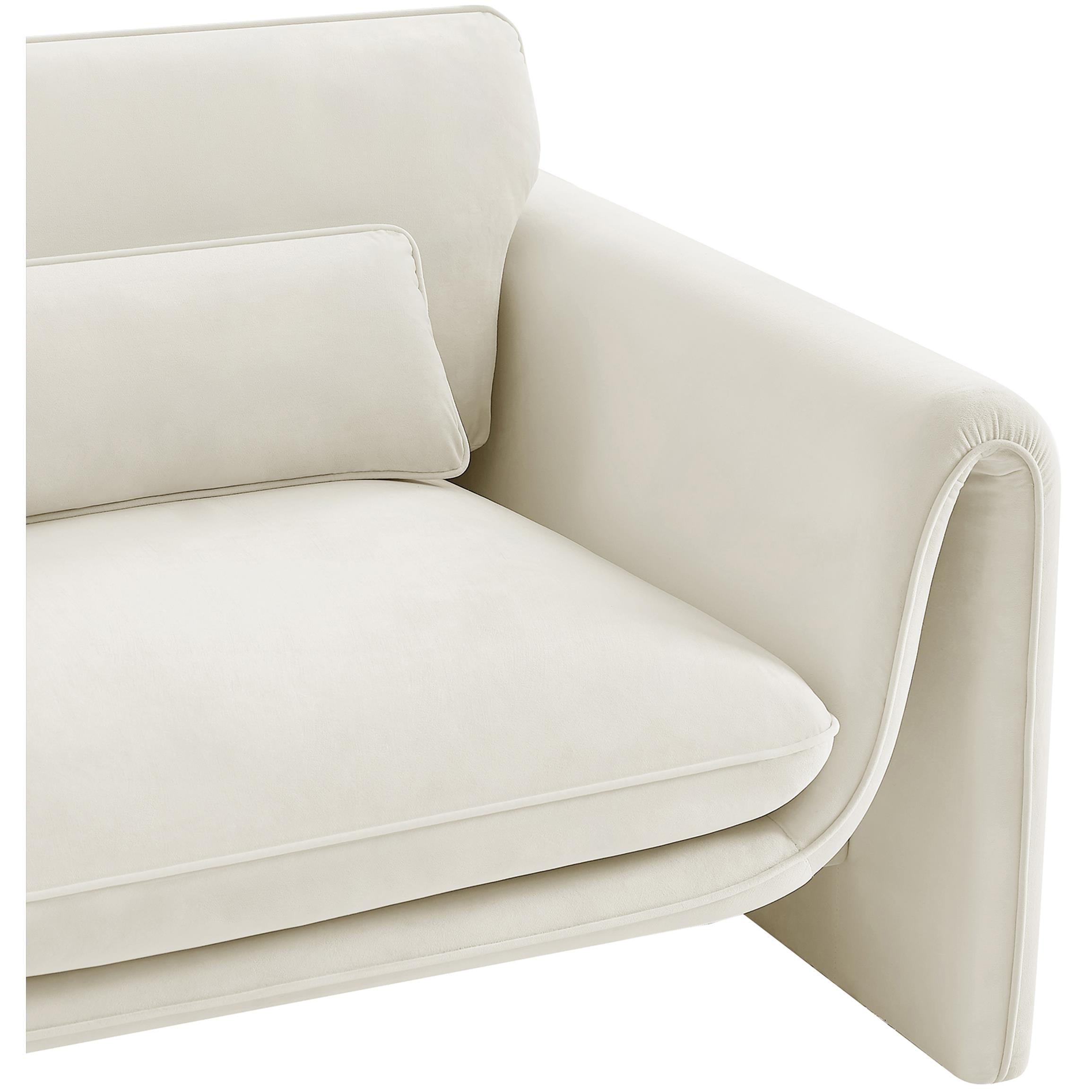 Meridian Sloan Cream Velvet Fabric Chair