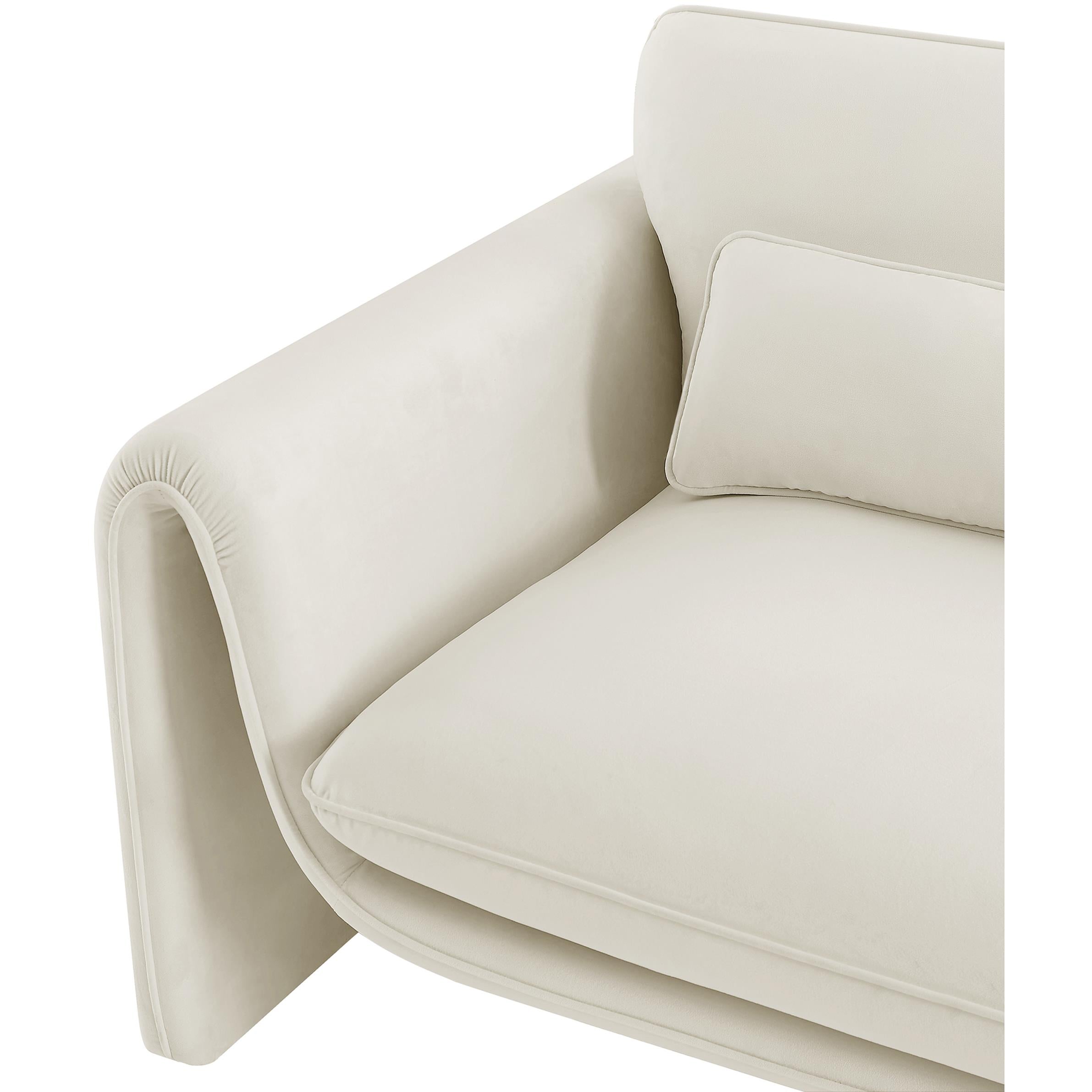 Meridian Sloan Cream Velvet Fabric Chair