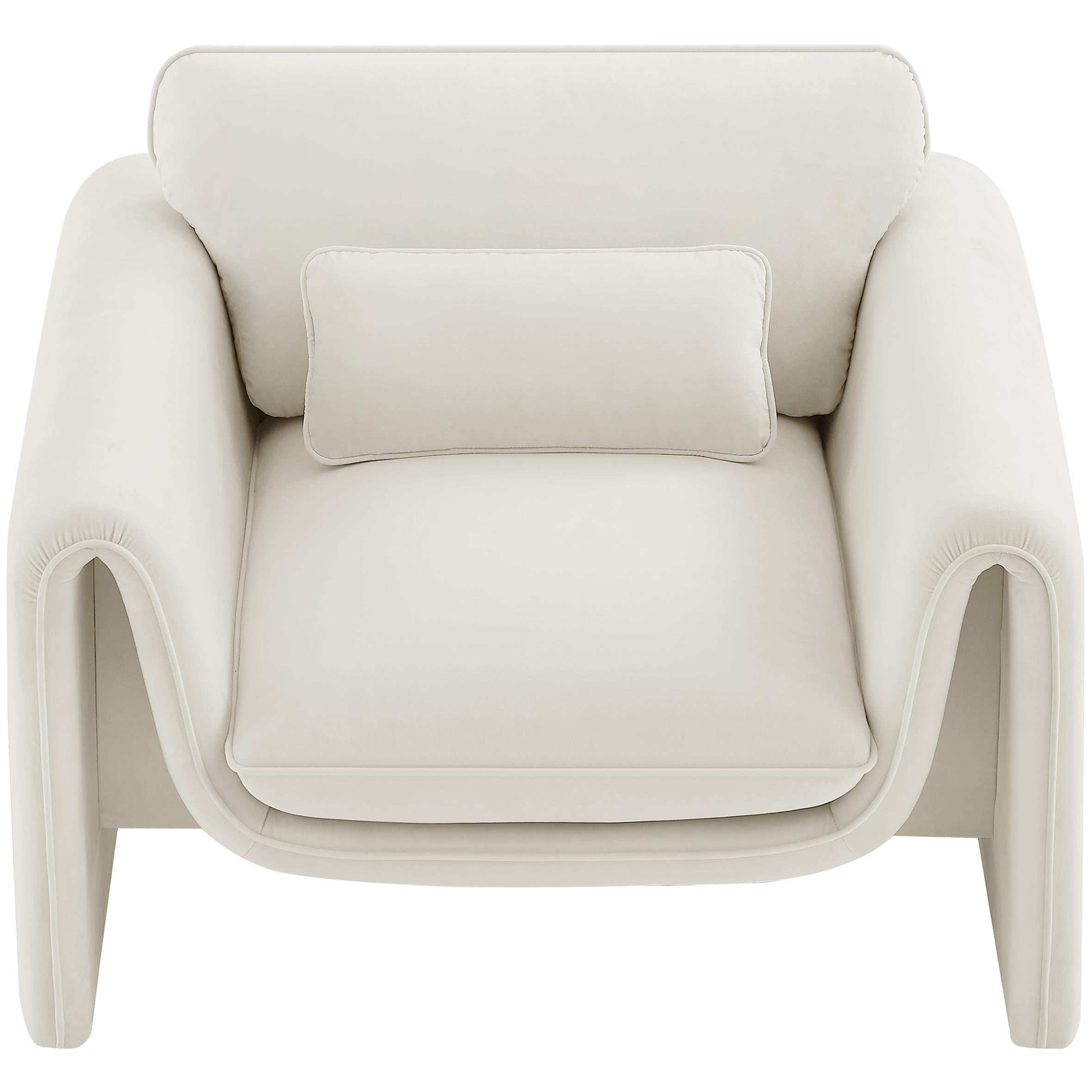 Meridian Sloan Cream Velvet Fabric Chair