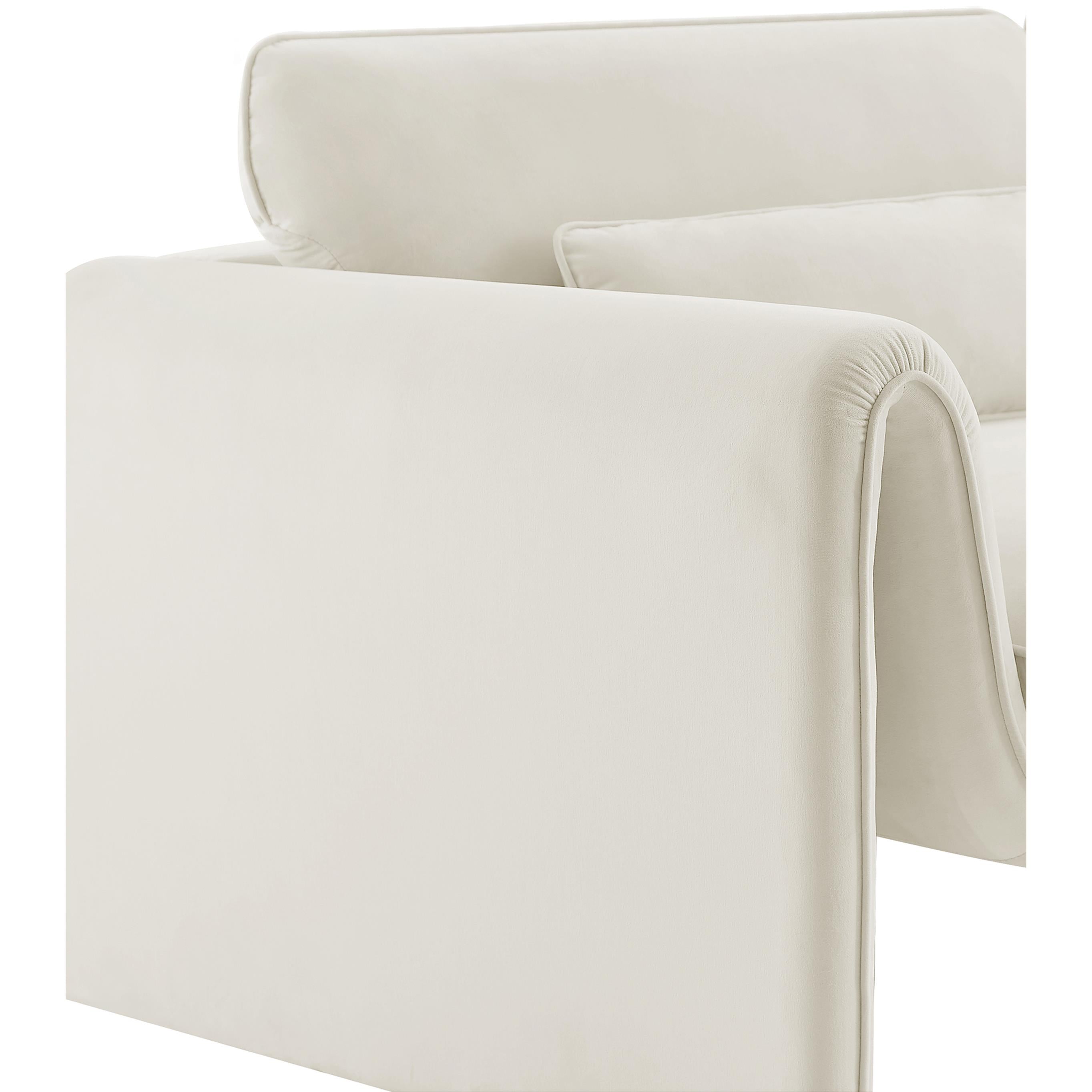 Meridian Sloan Cream Velvet Fabric Chair