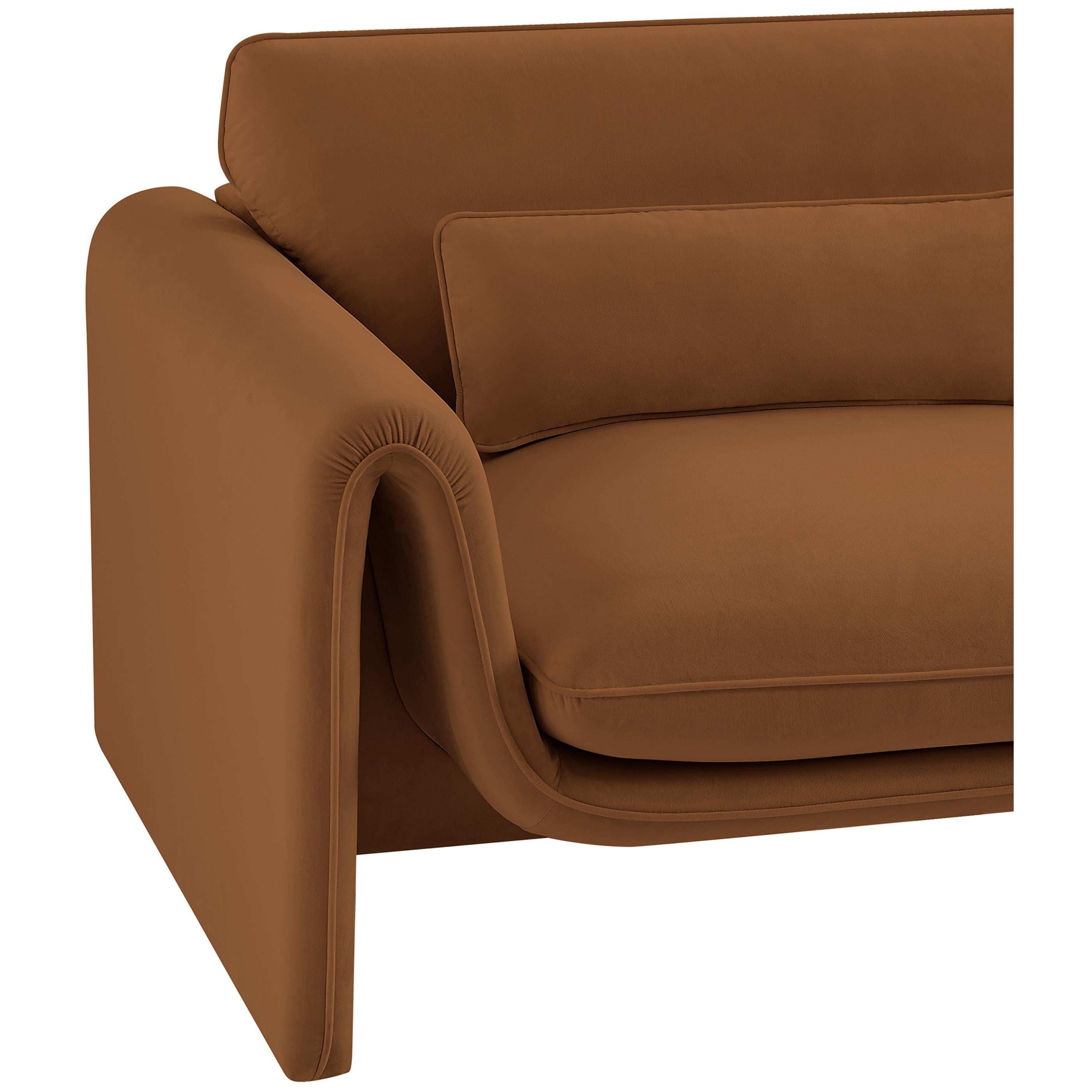 Meridian Sloan Saddle Velvet Fabric Chair