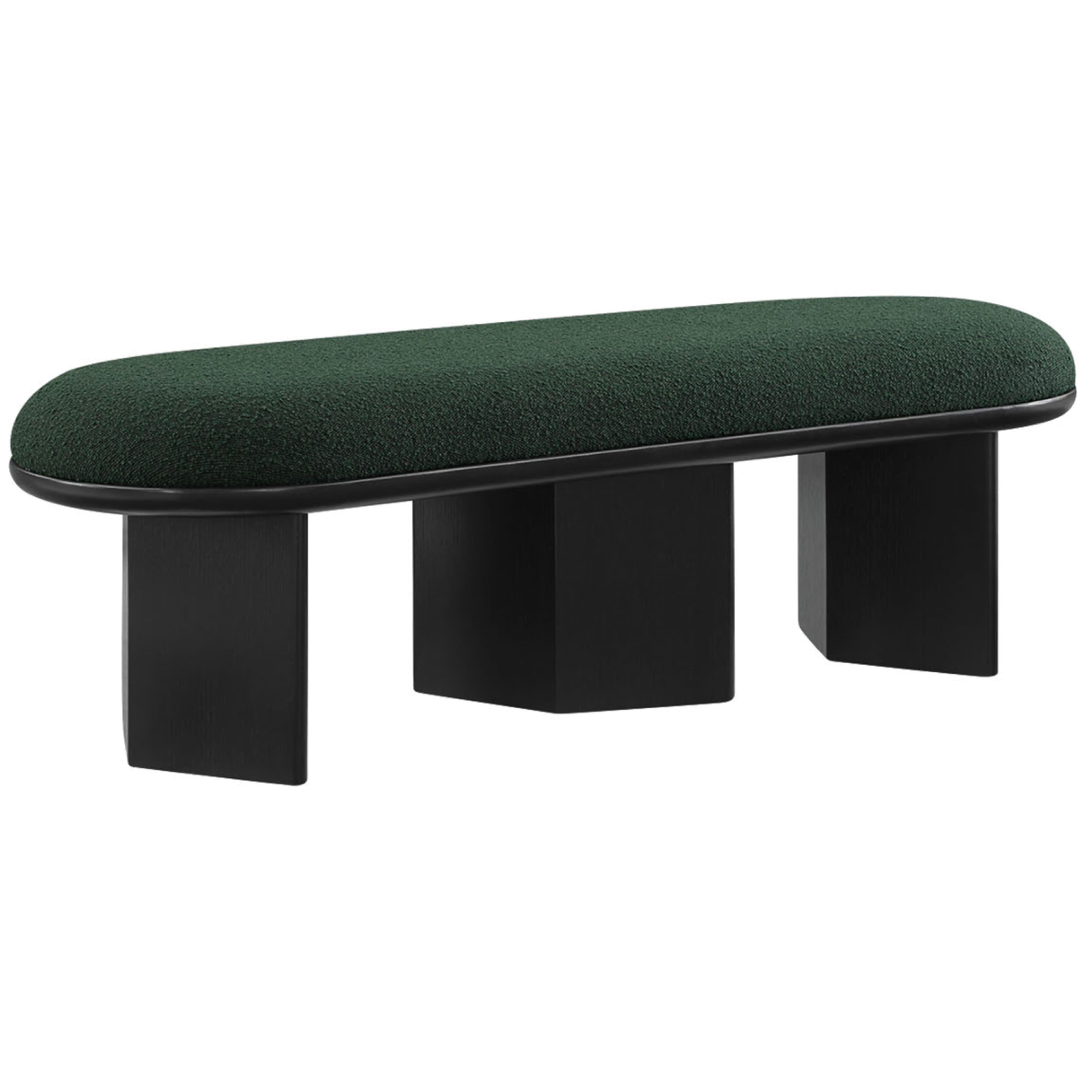 Meridian Wilshire Green Boucle Fabric Bench