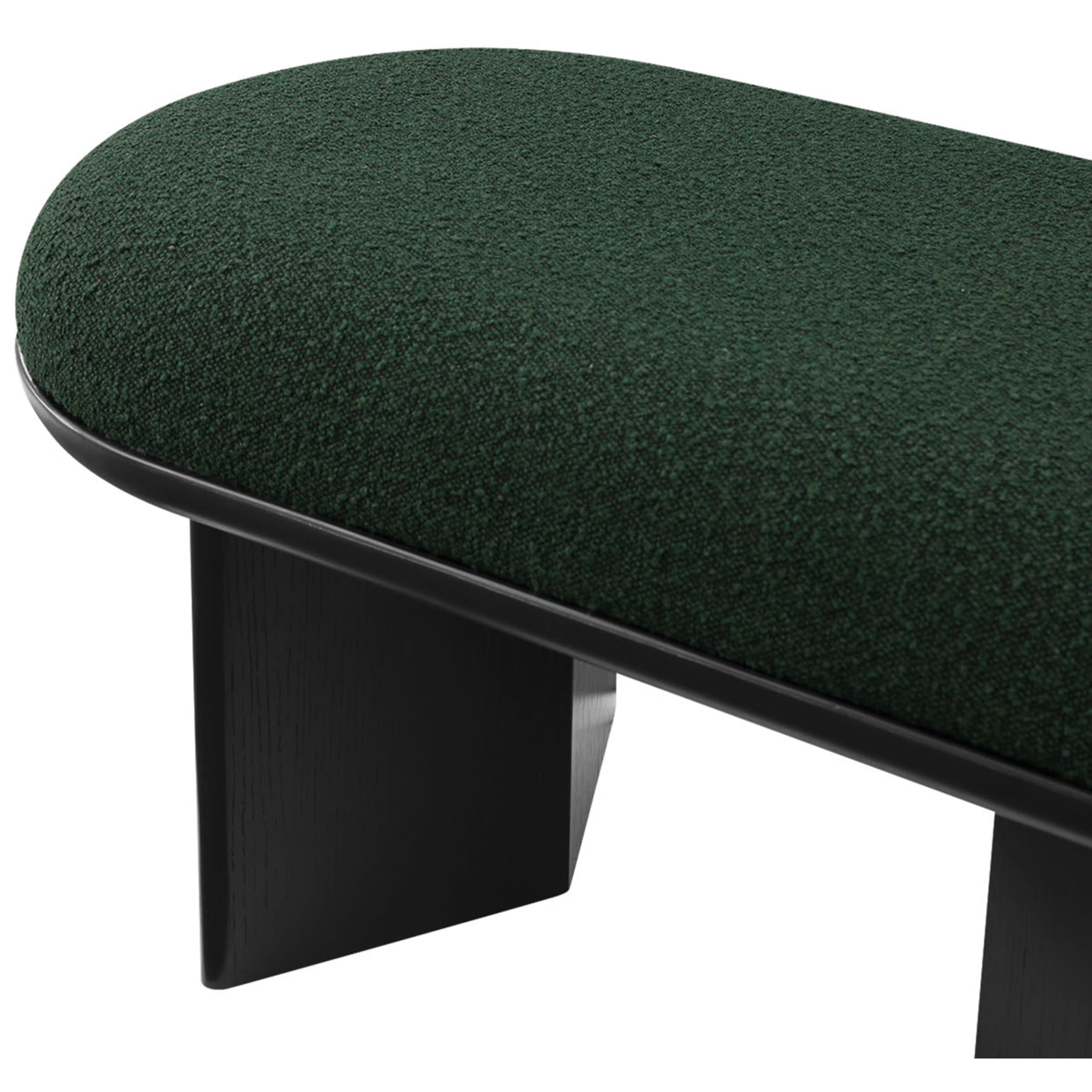 Meridian Wilshire Green Boucle Fabric Bench