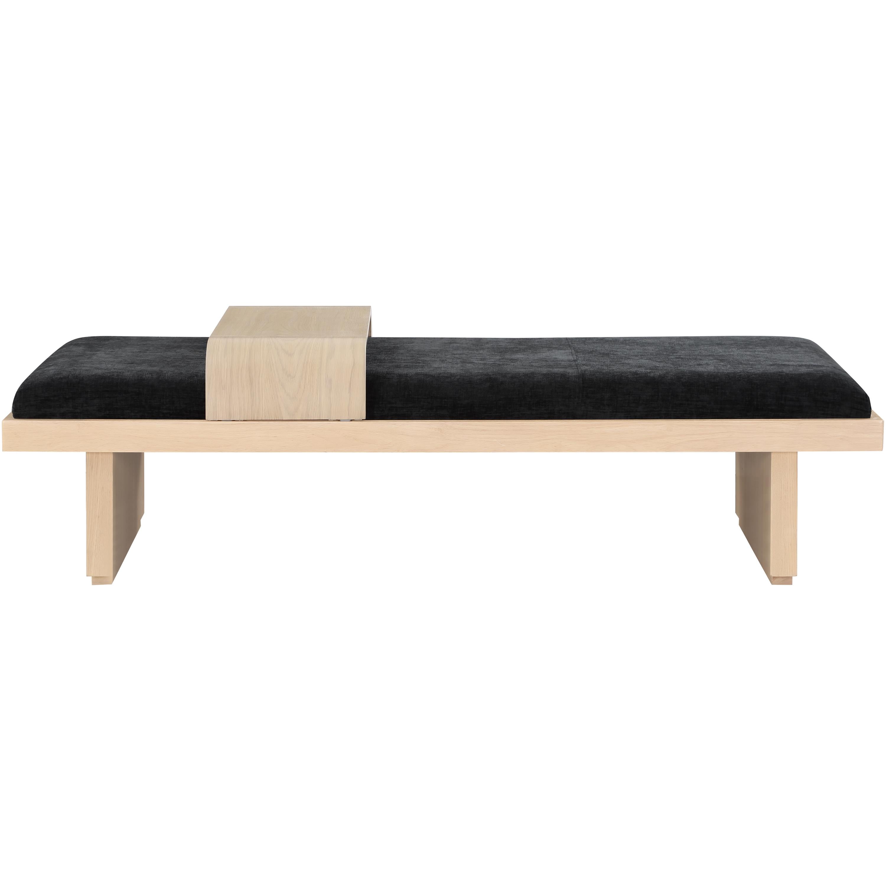 Meridian Arlington Black Chenille Fabric Bench