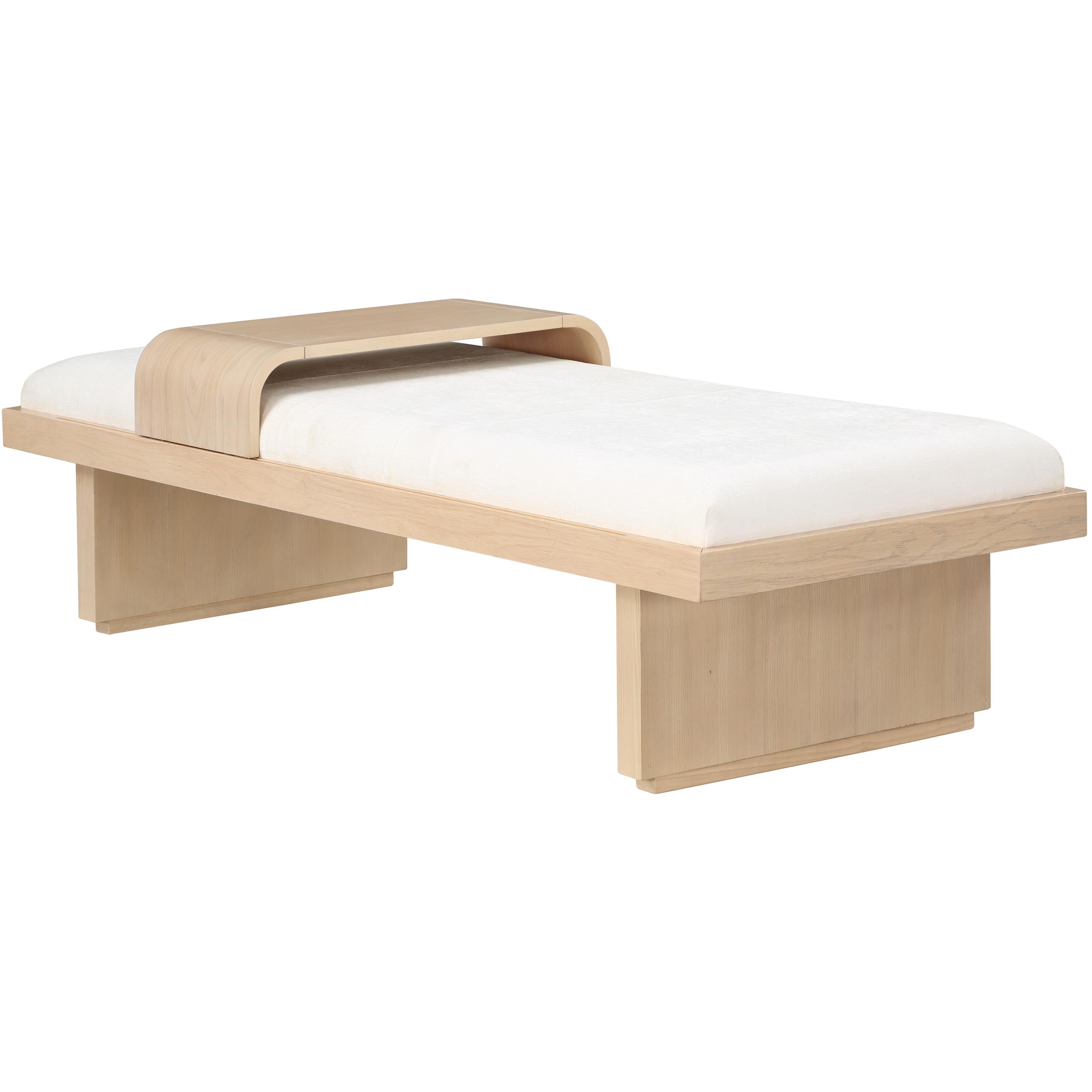 Meridian Arlington Cream Chenille Fabric Bench