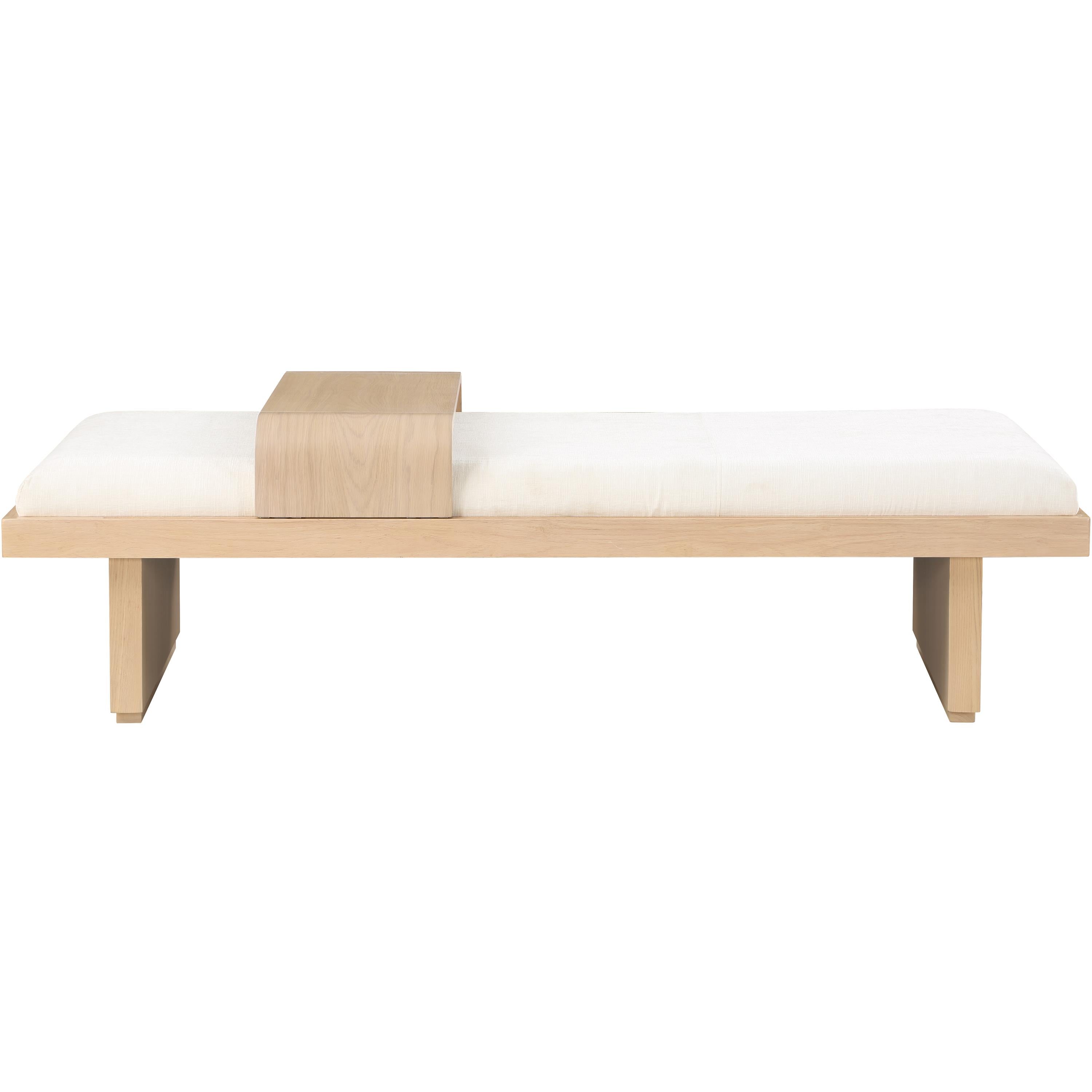 Meridian Arlington Cream Chenille Fabric Bench