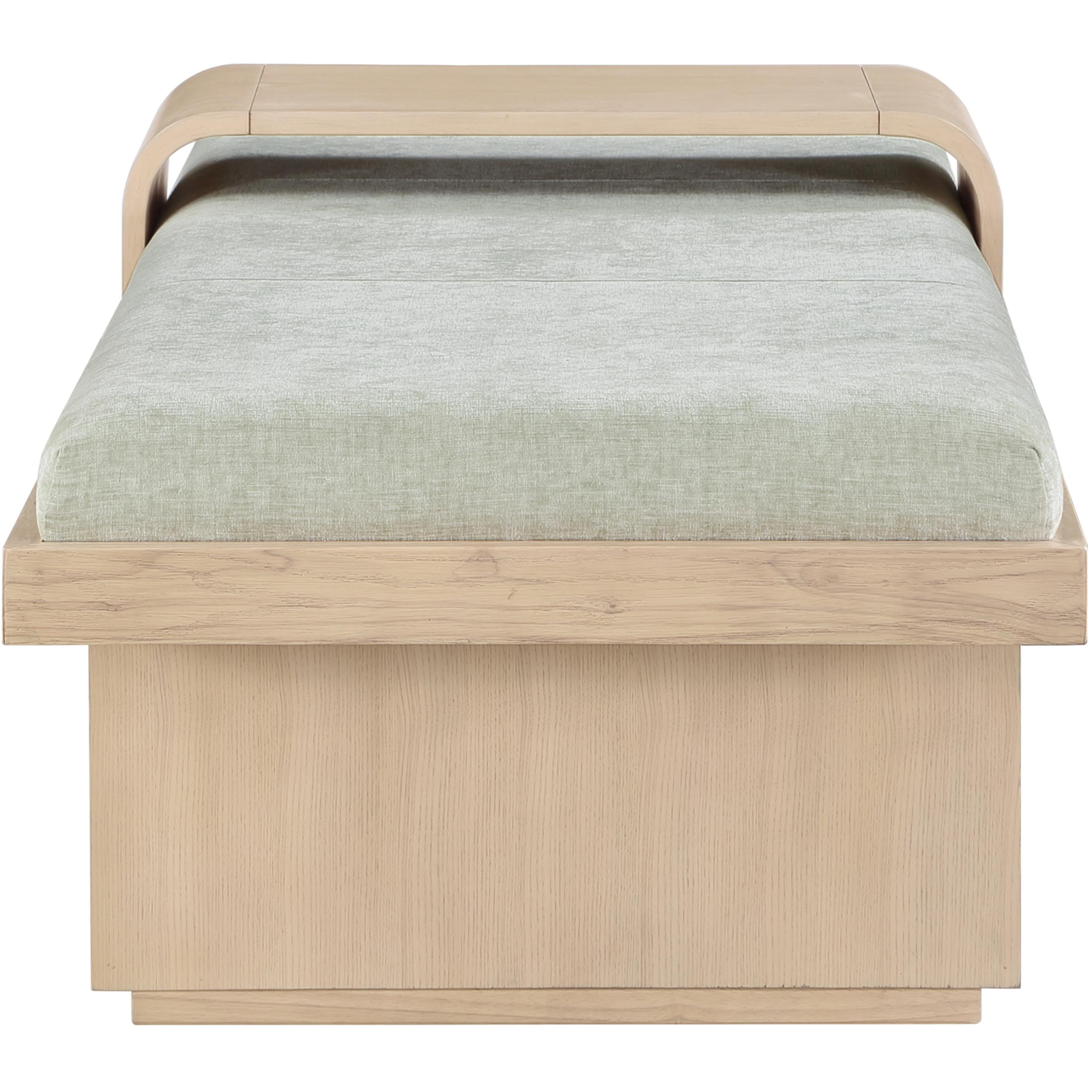 Meridian Arlington Mint Green Chenille Fabric Bench