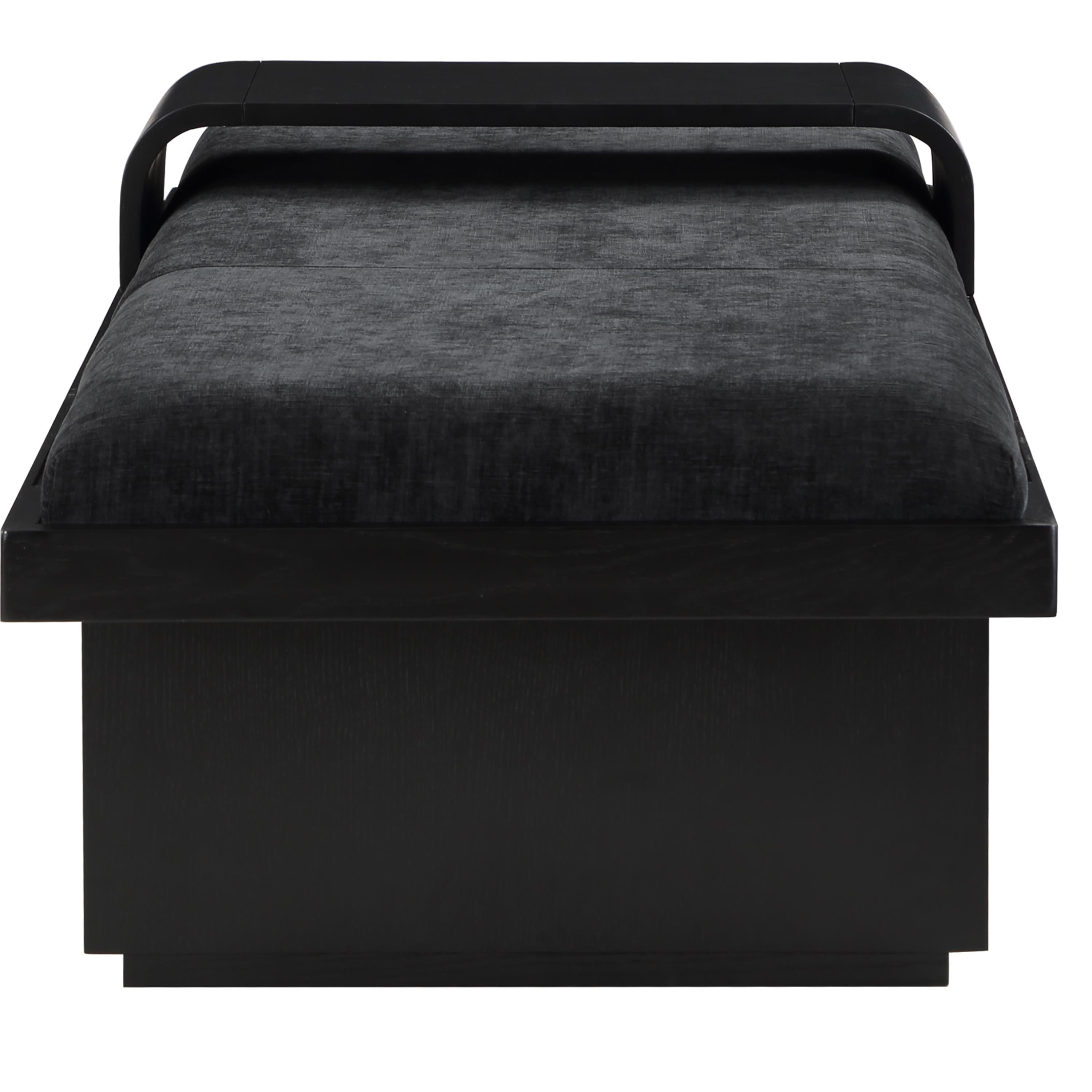 Meridian Arlington Black Chenille Fabric Bench