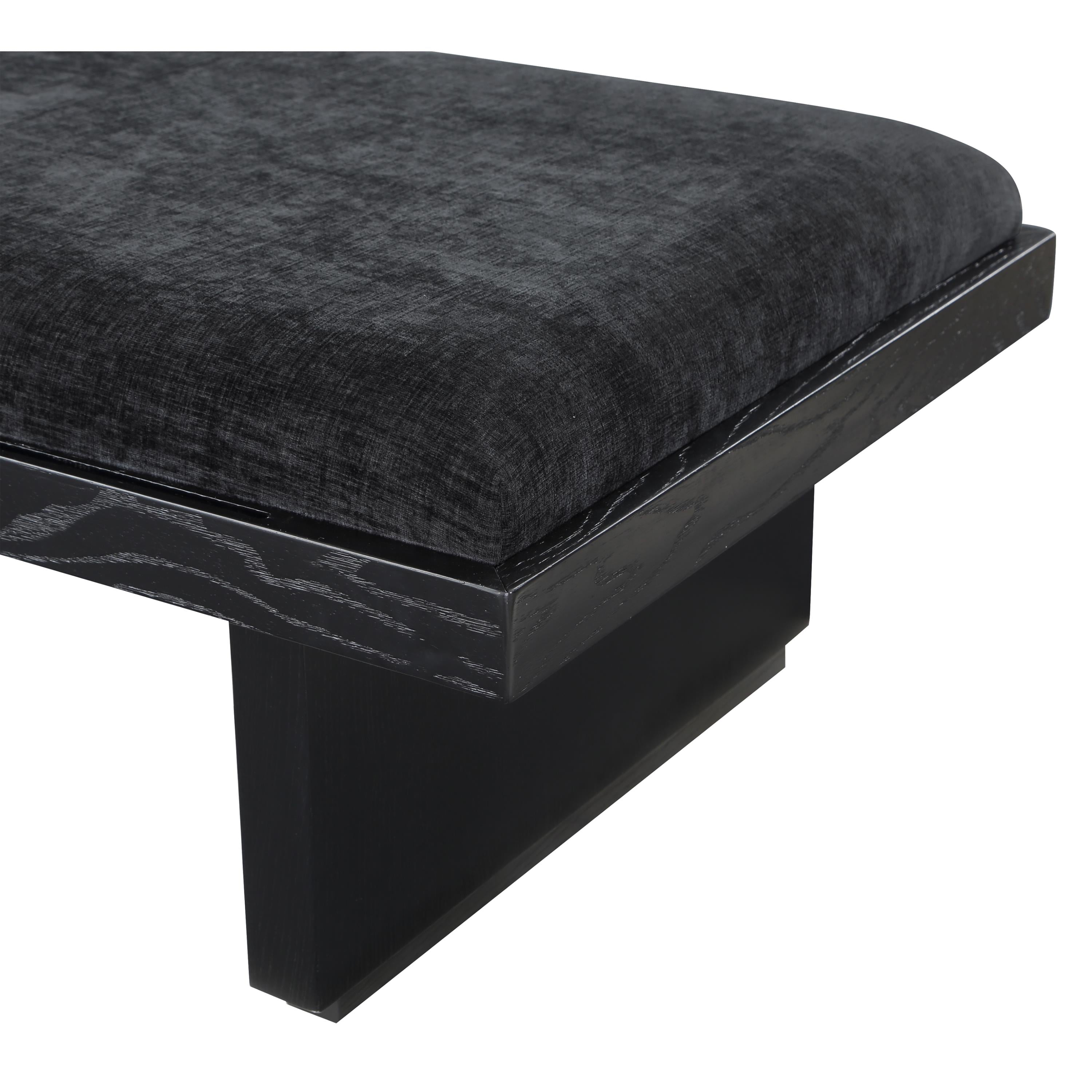 Meridian Arlington Black Chenille Fabric Bench