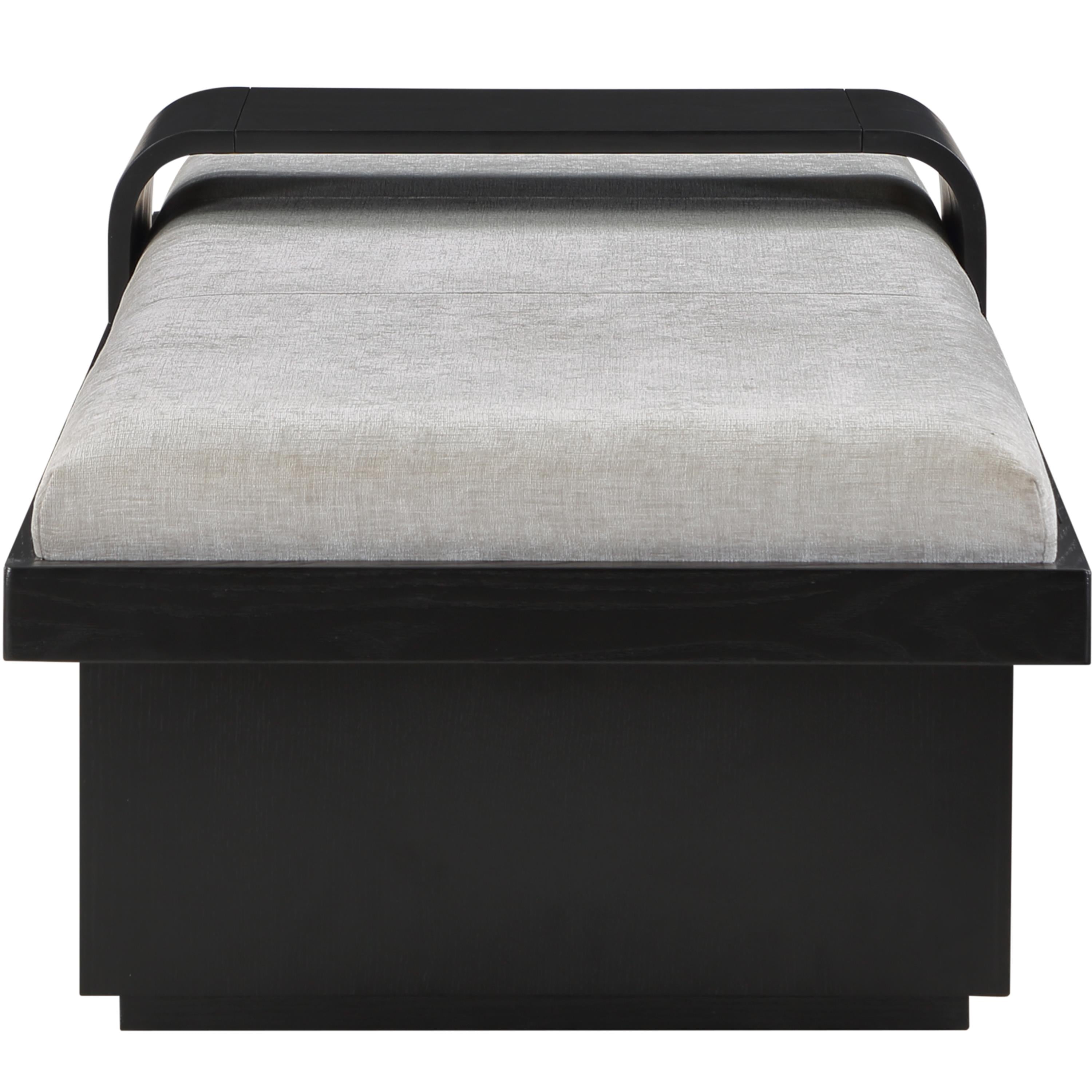 Meridian Arlington Light Grey Chenille Fabric Bench