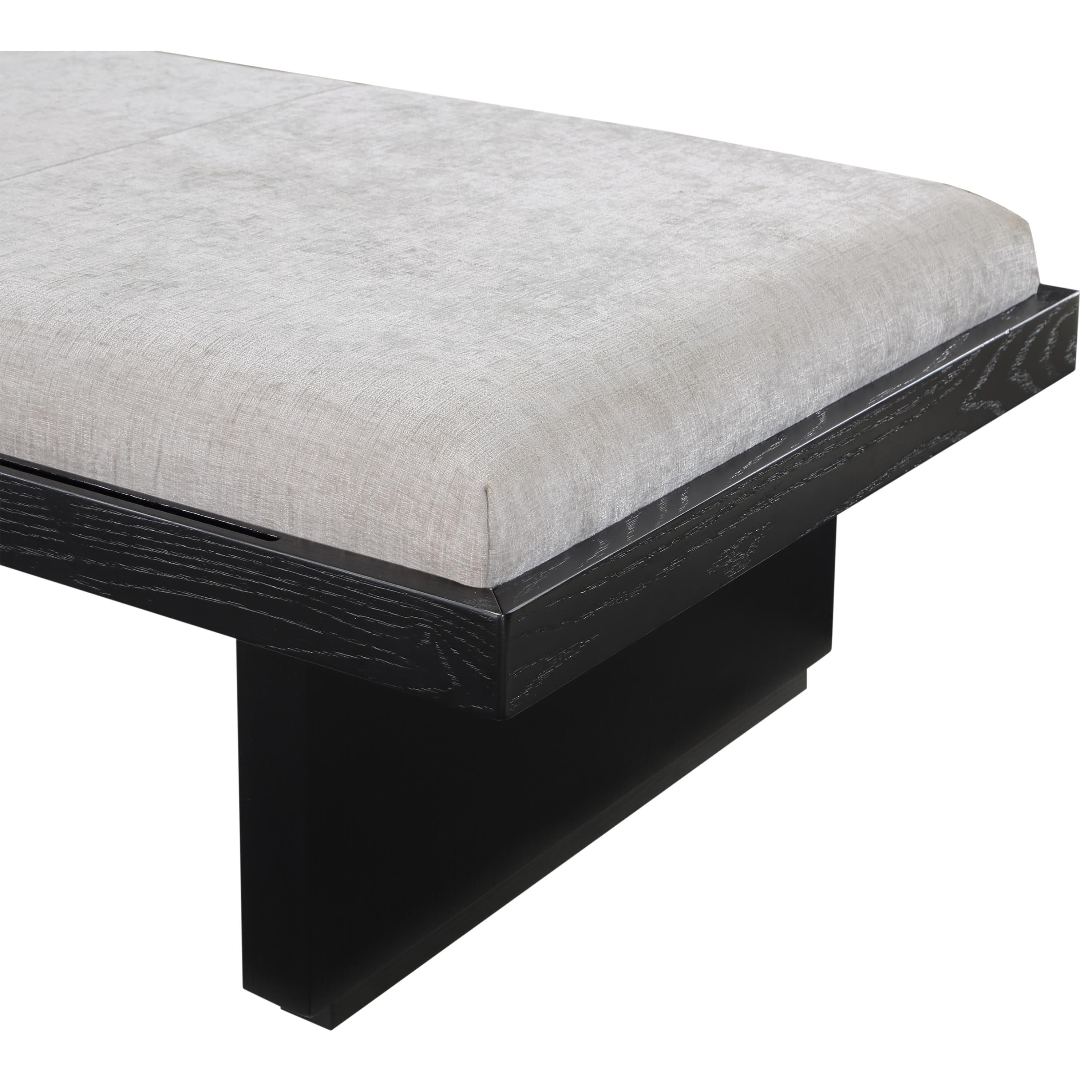 Meridian Arlington Light Grey Chenille Fabric Bench