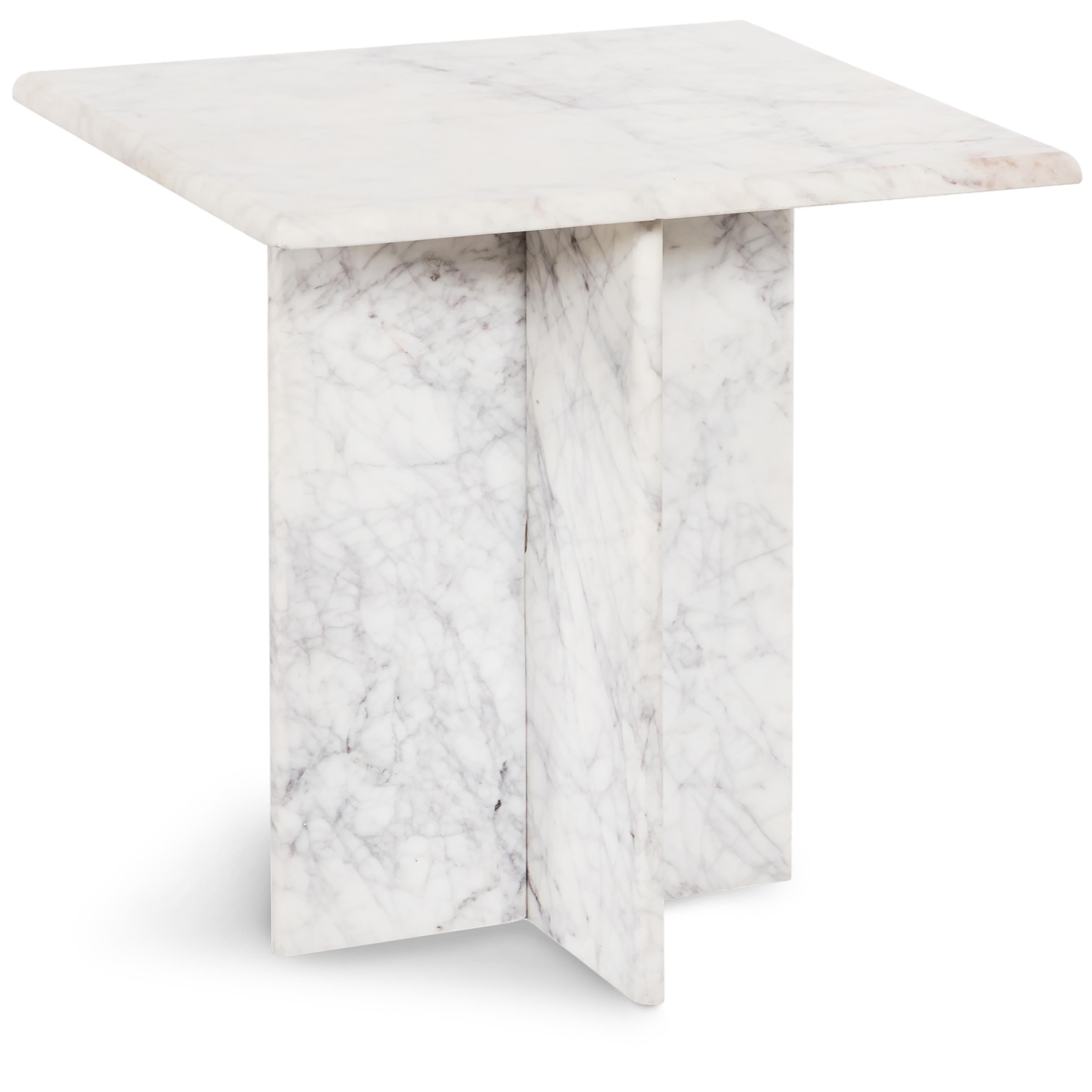 Meridian Verona White End Table