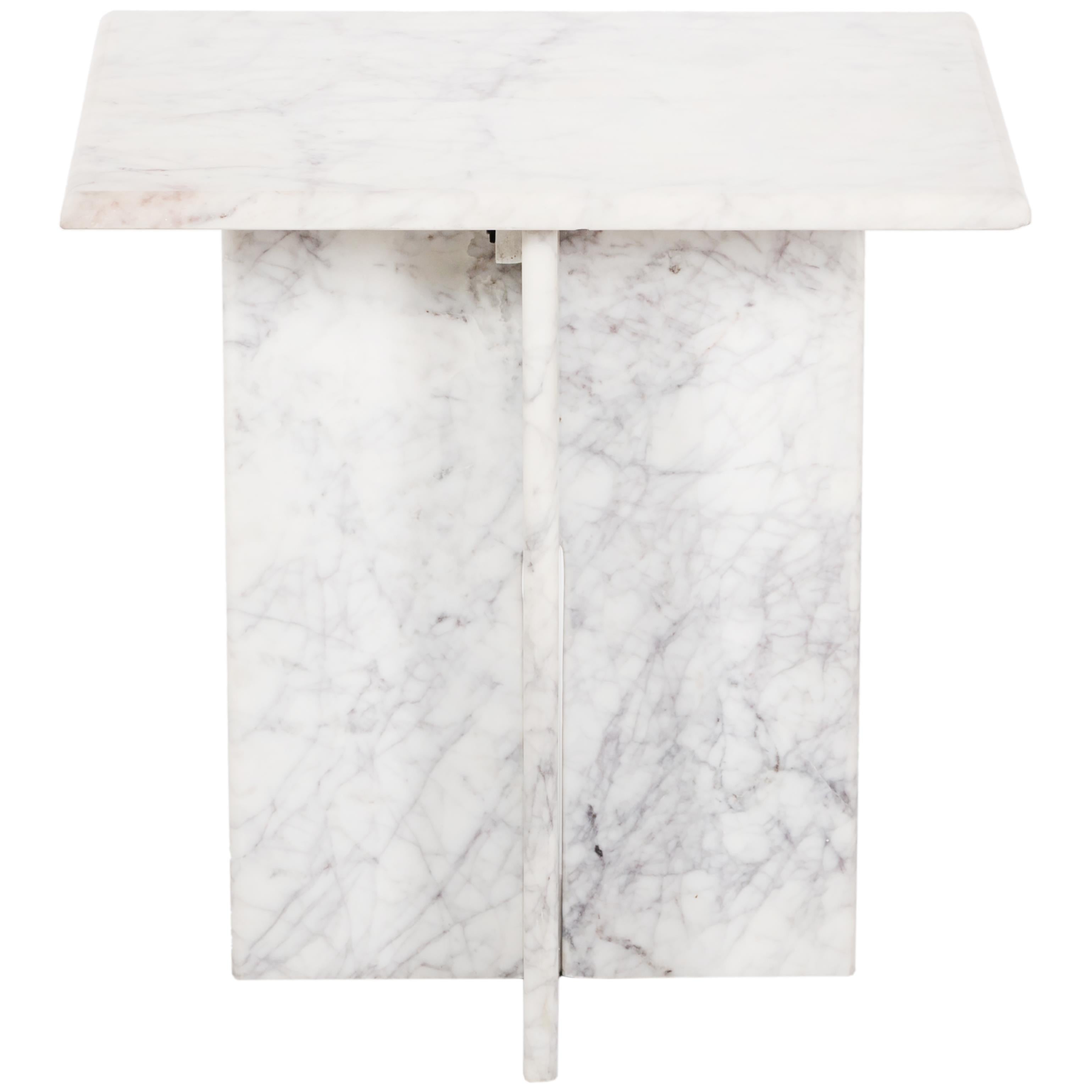 Meridian Verona White End Table