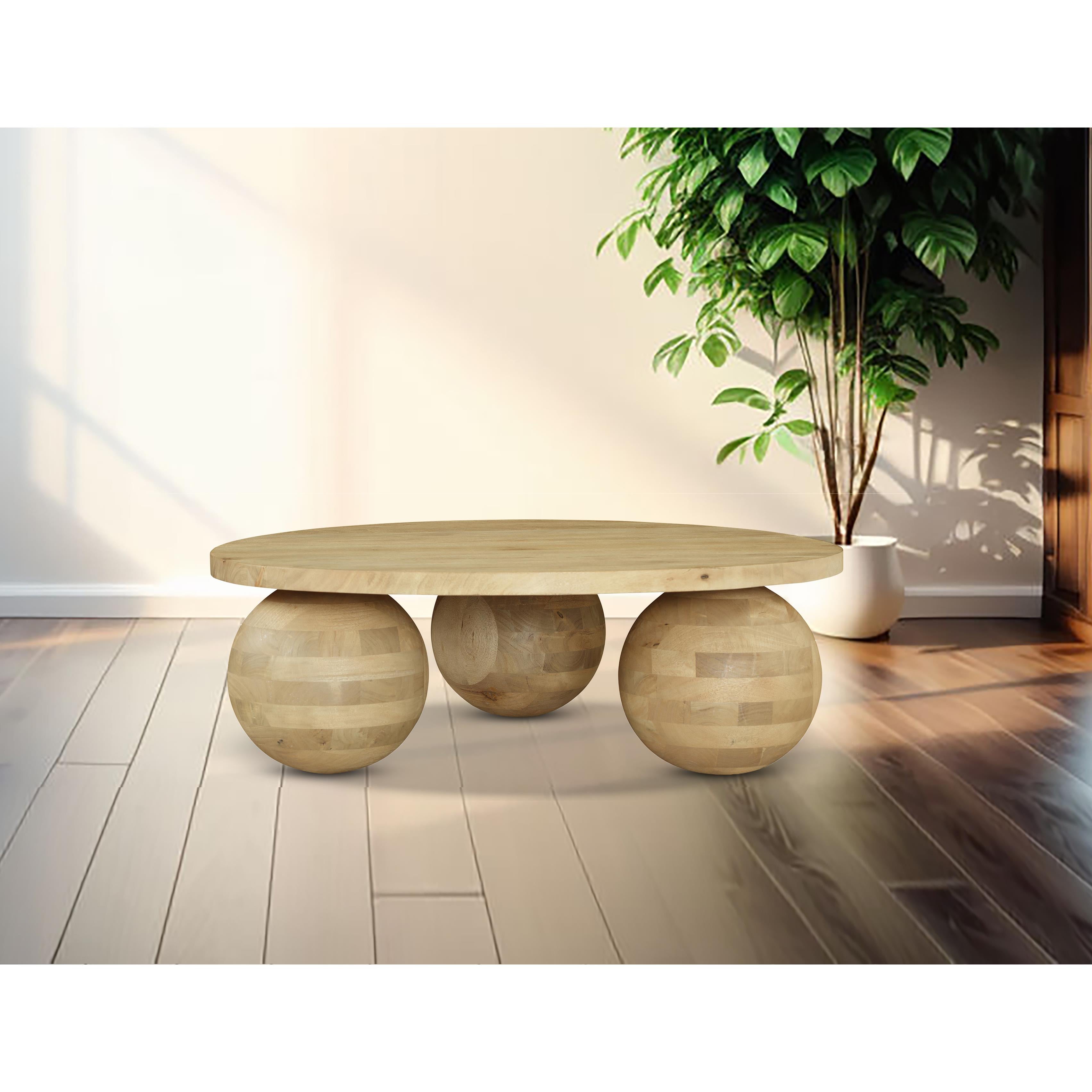 Meridian Spherical Natural Oak Coffee Table