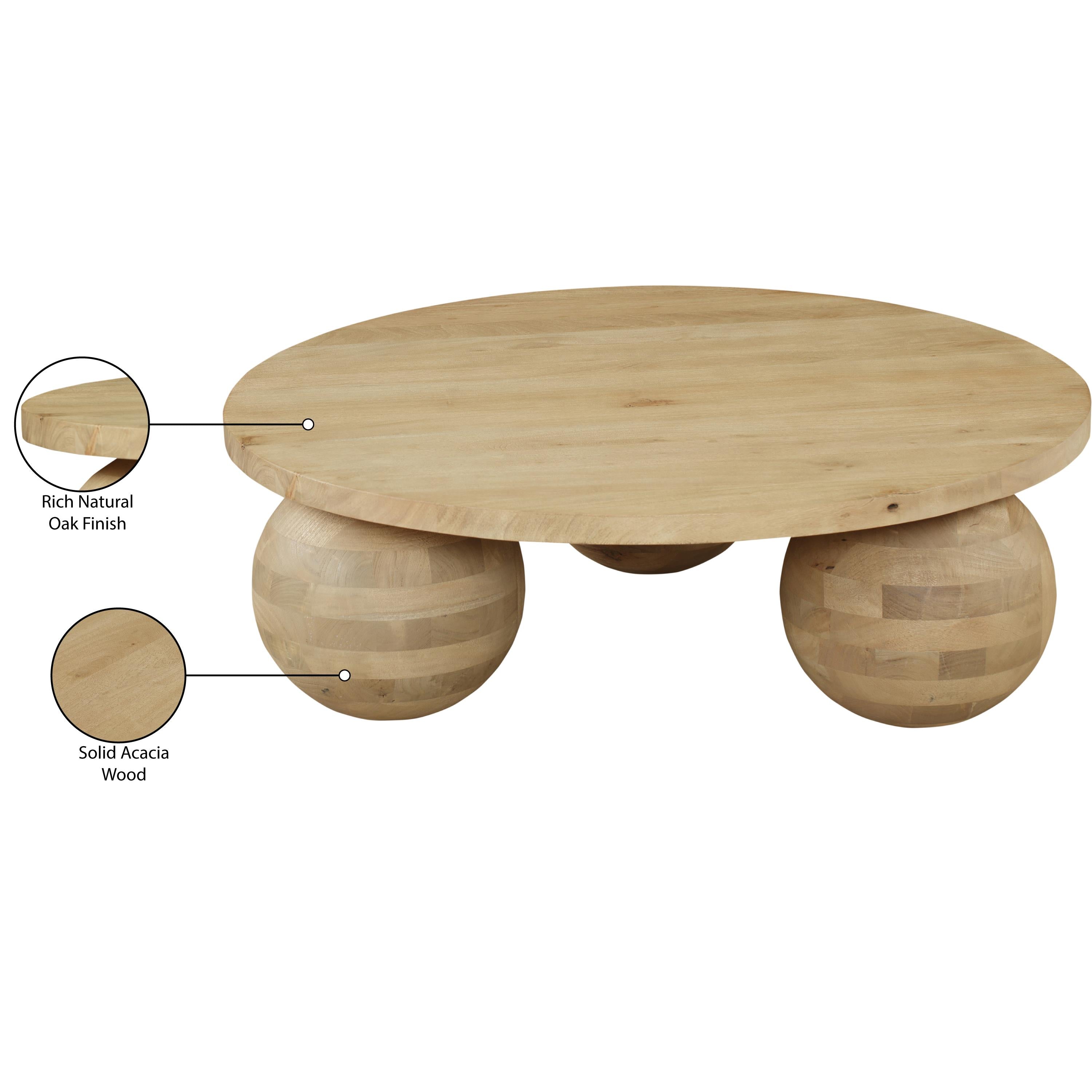 Meridian Spherical Natural Oak Coffee Table