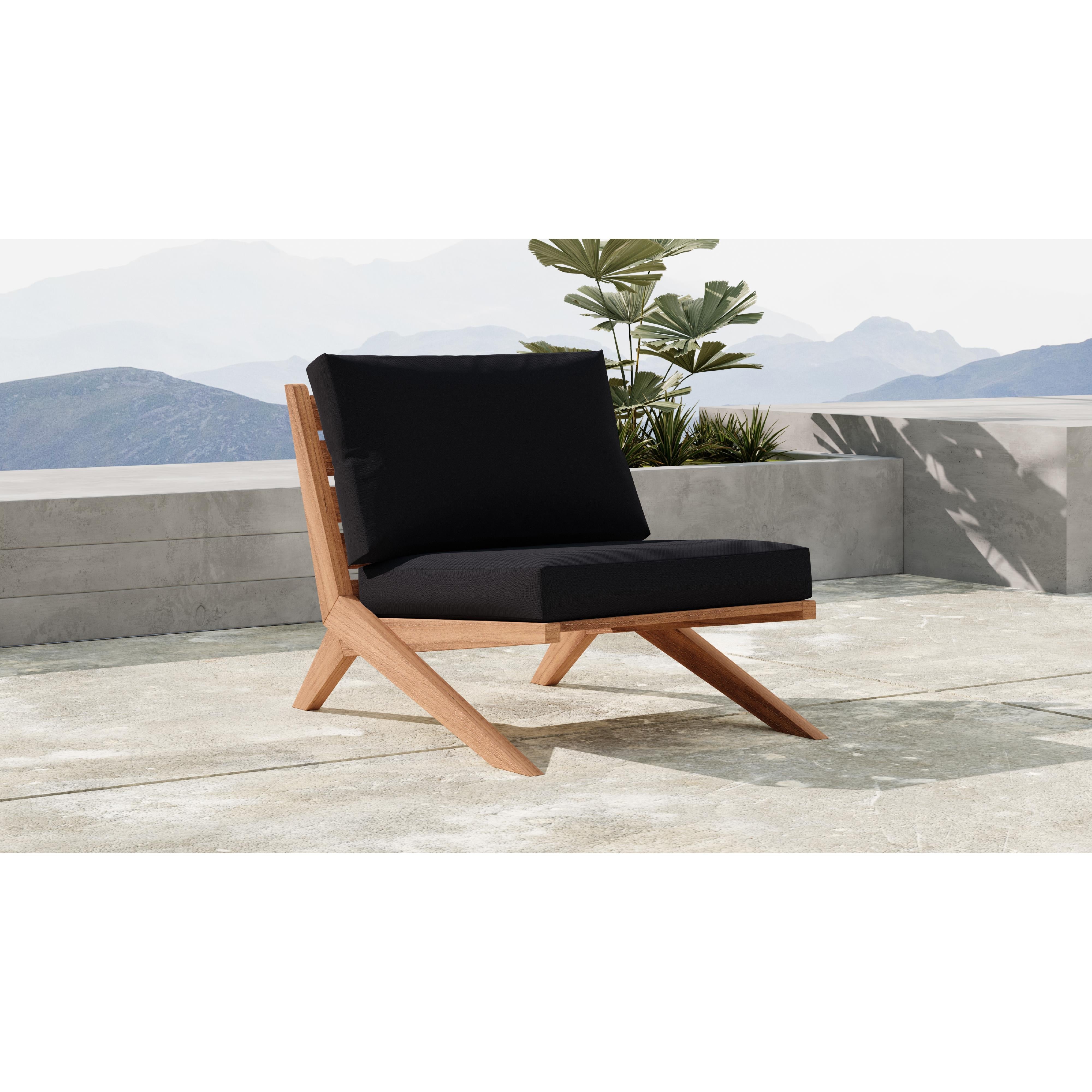 Meridian Tahiti Black Water Resistant Fabric Outdoor Chair