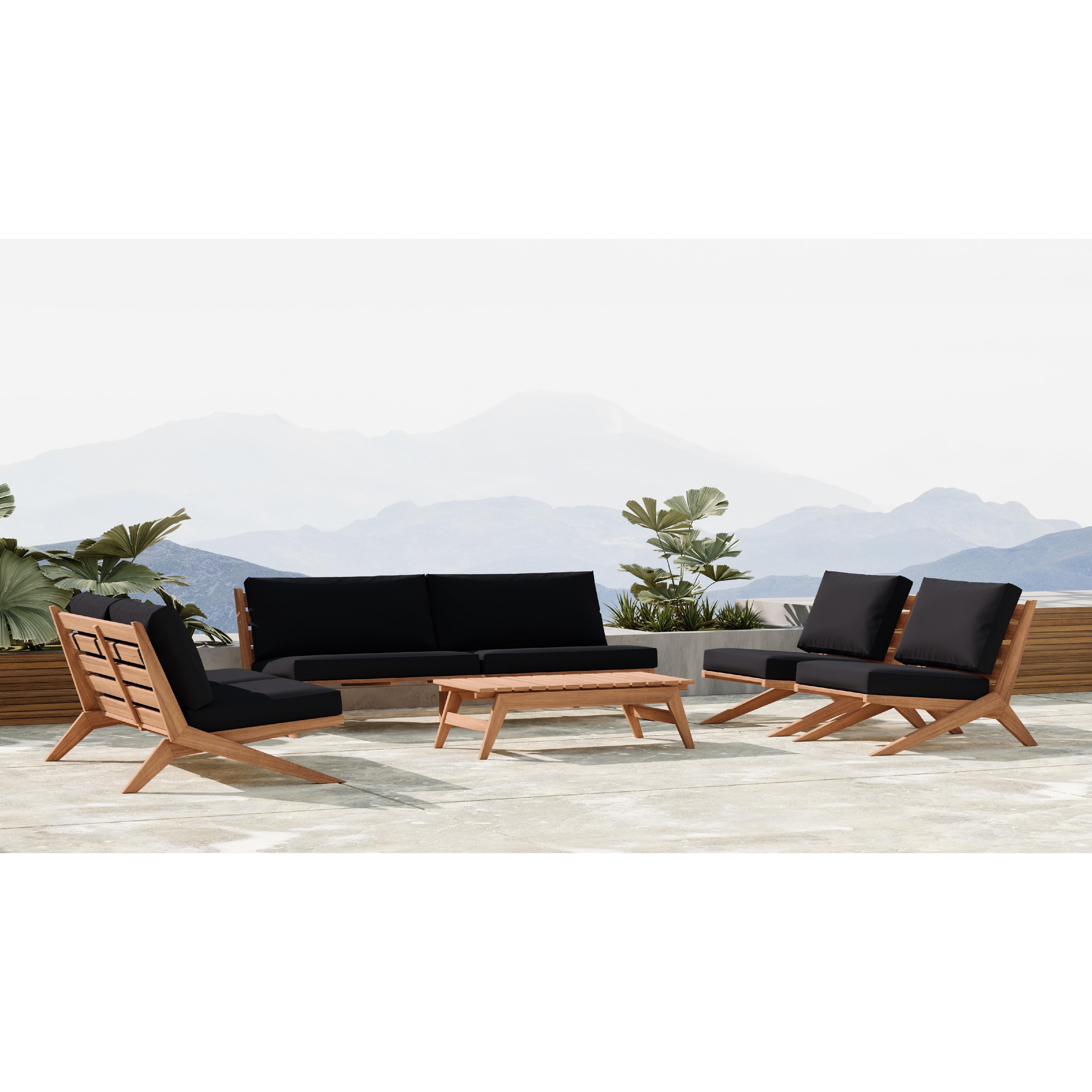 Meridian Tahiti Black Water Resistant Fabric Outdoor Chair