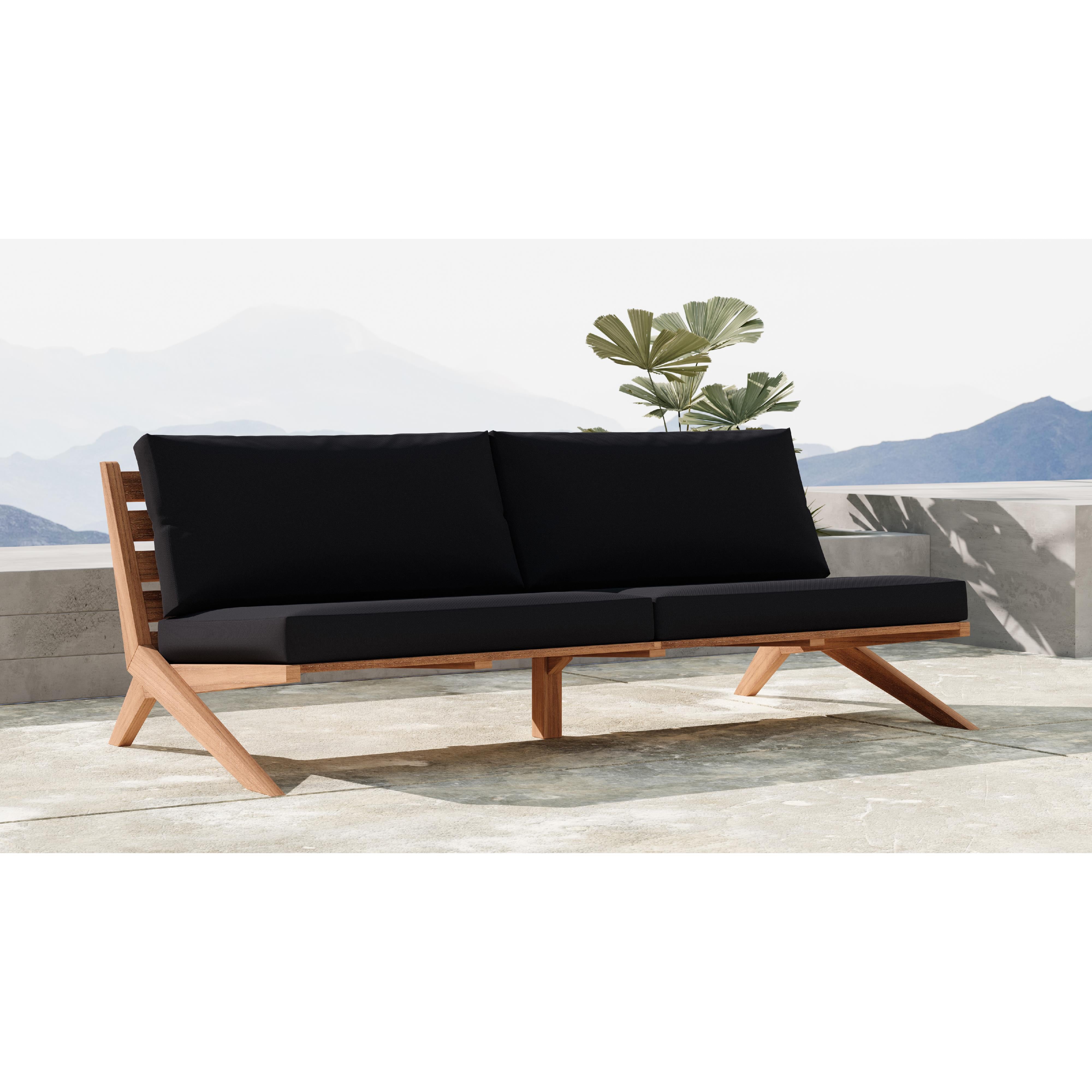 Meridian Tahiti Black Water Resistant Fabric Outdoor Sofa