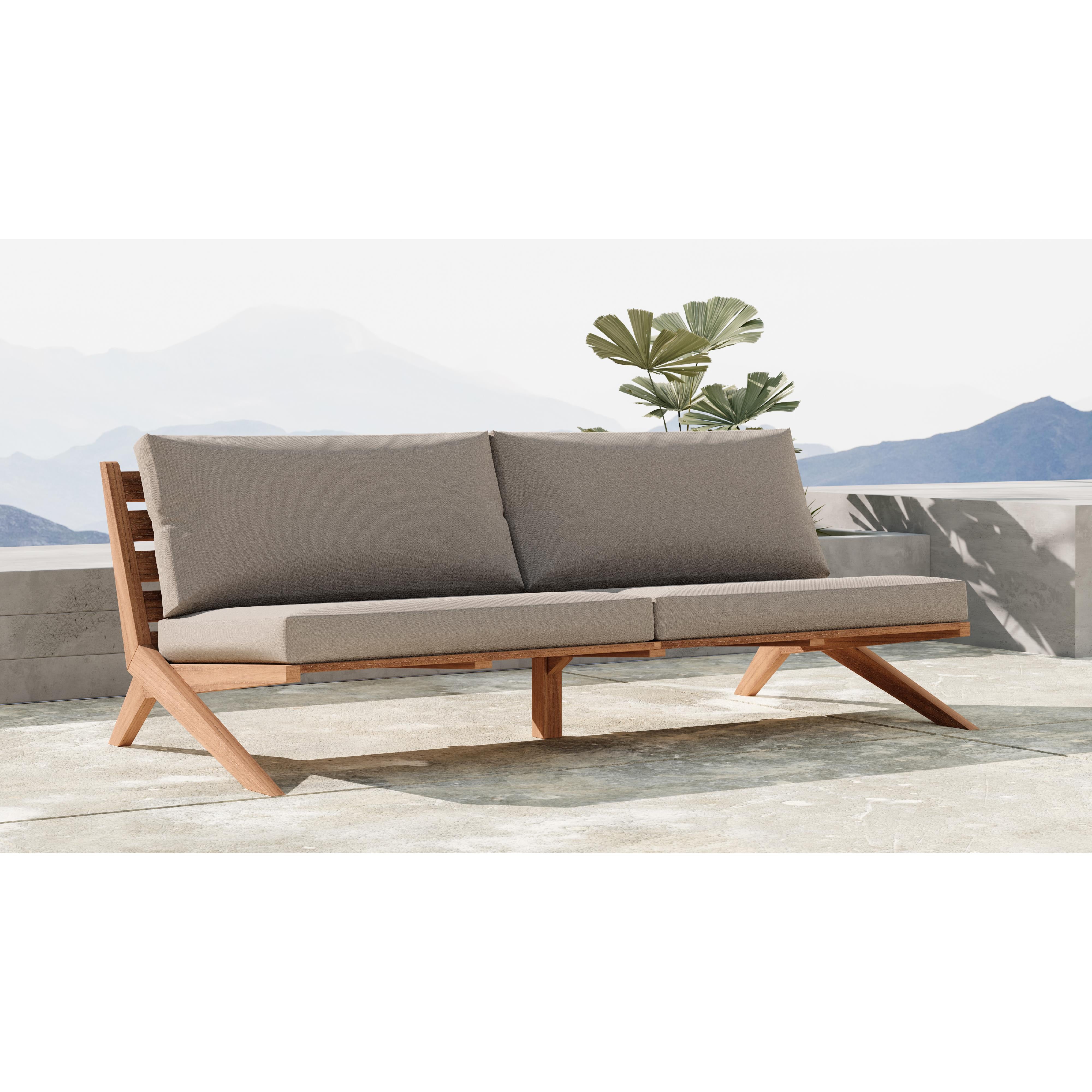 Meridian Tahiti Grey Water Resistant Fabric Outdoor Sofa