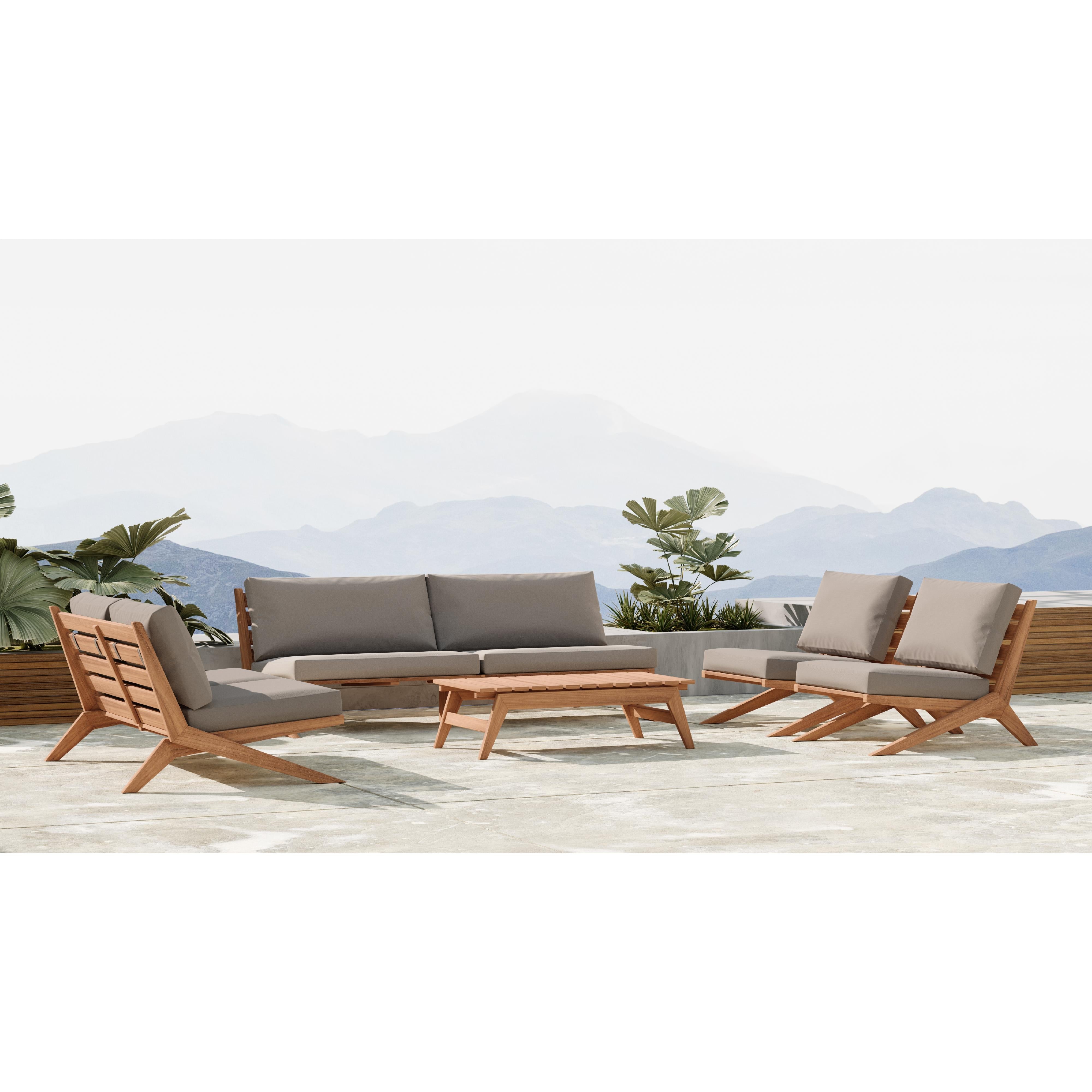 Meridian Tahiti Grey Water Resistant Fabric Outdoor Sofa