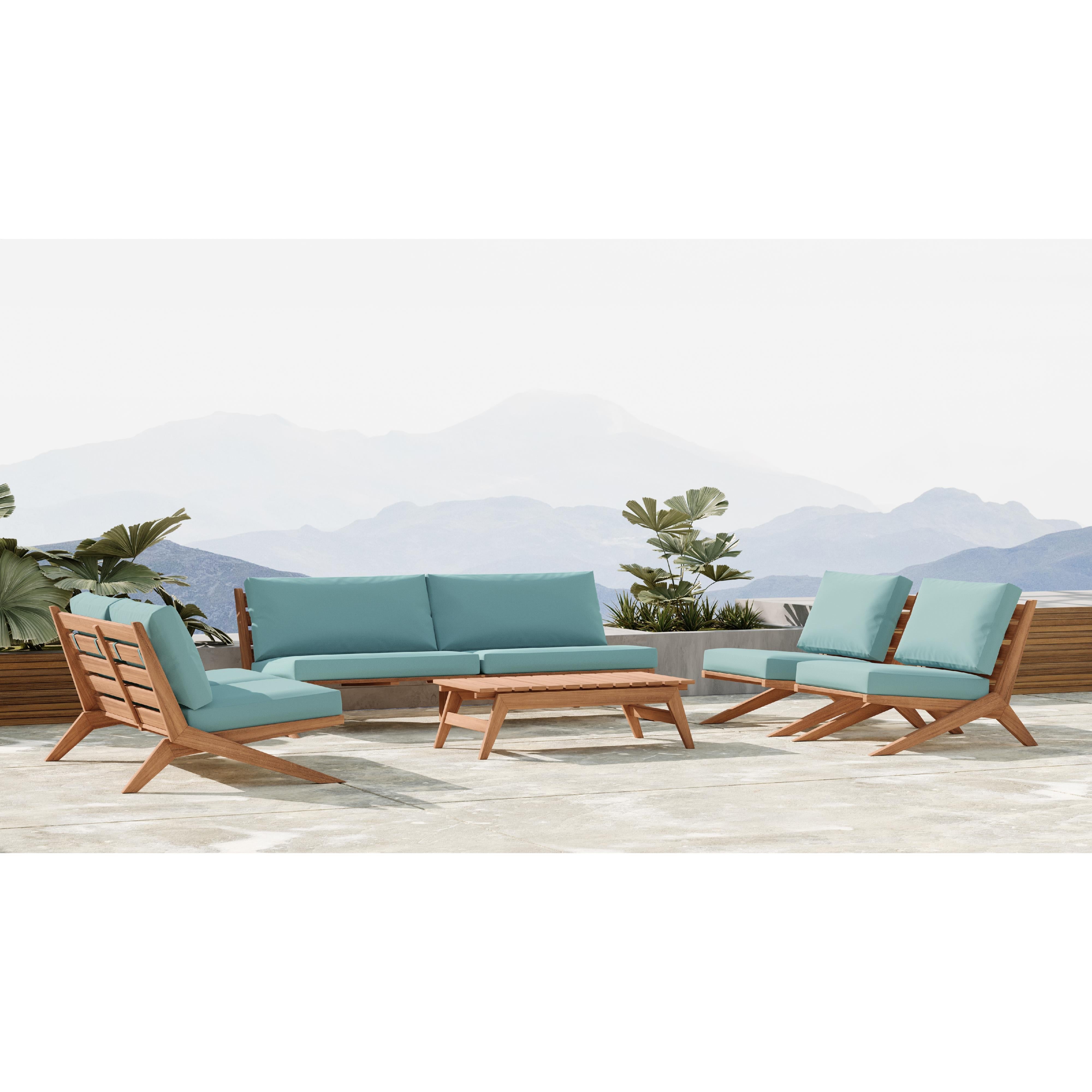 Meridian Tahiti Blue Water Resistant Fabric Outdoor Sofa