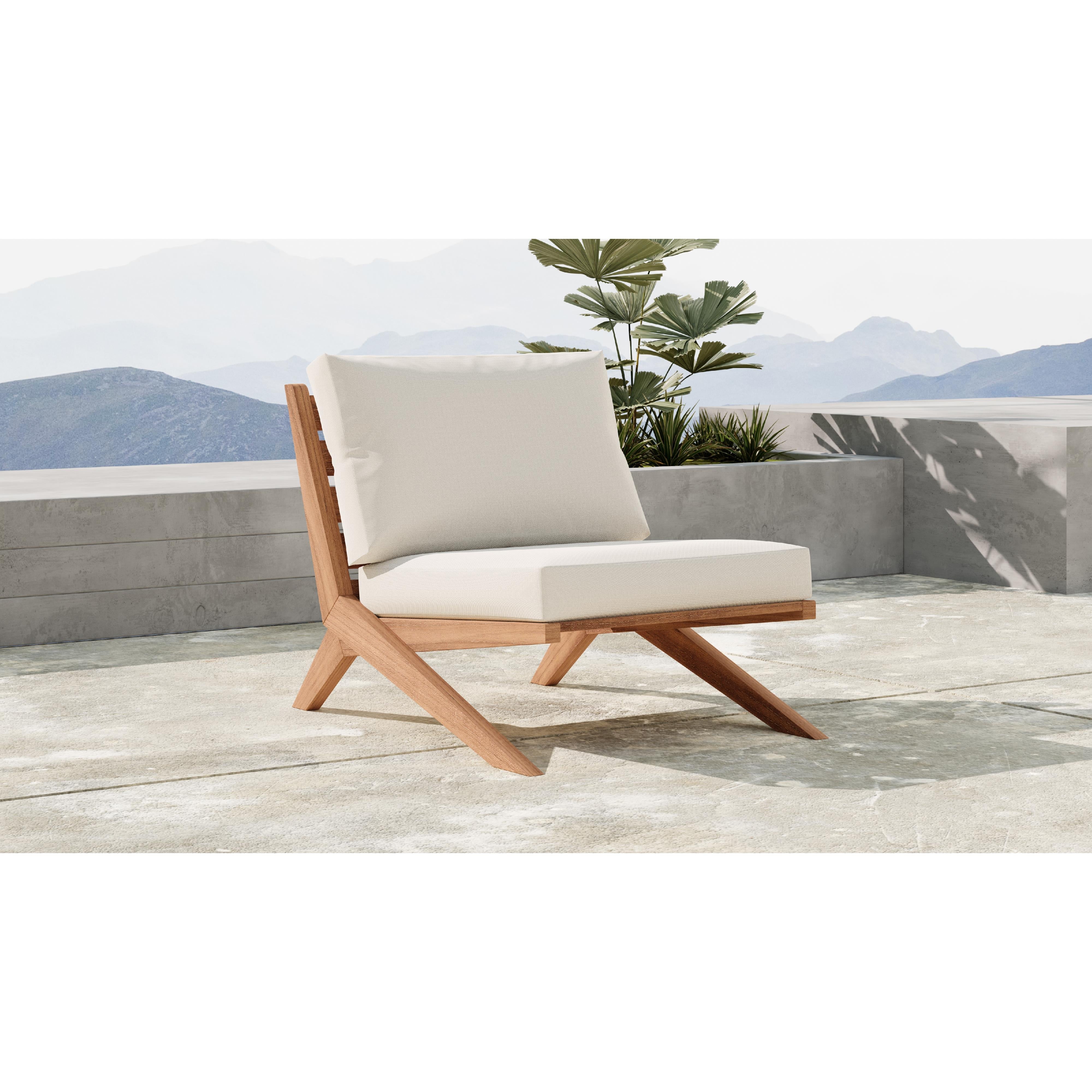 Meridian Tahiti Off White Water Resistant Fabric Outdoor Chair