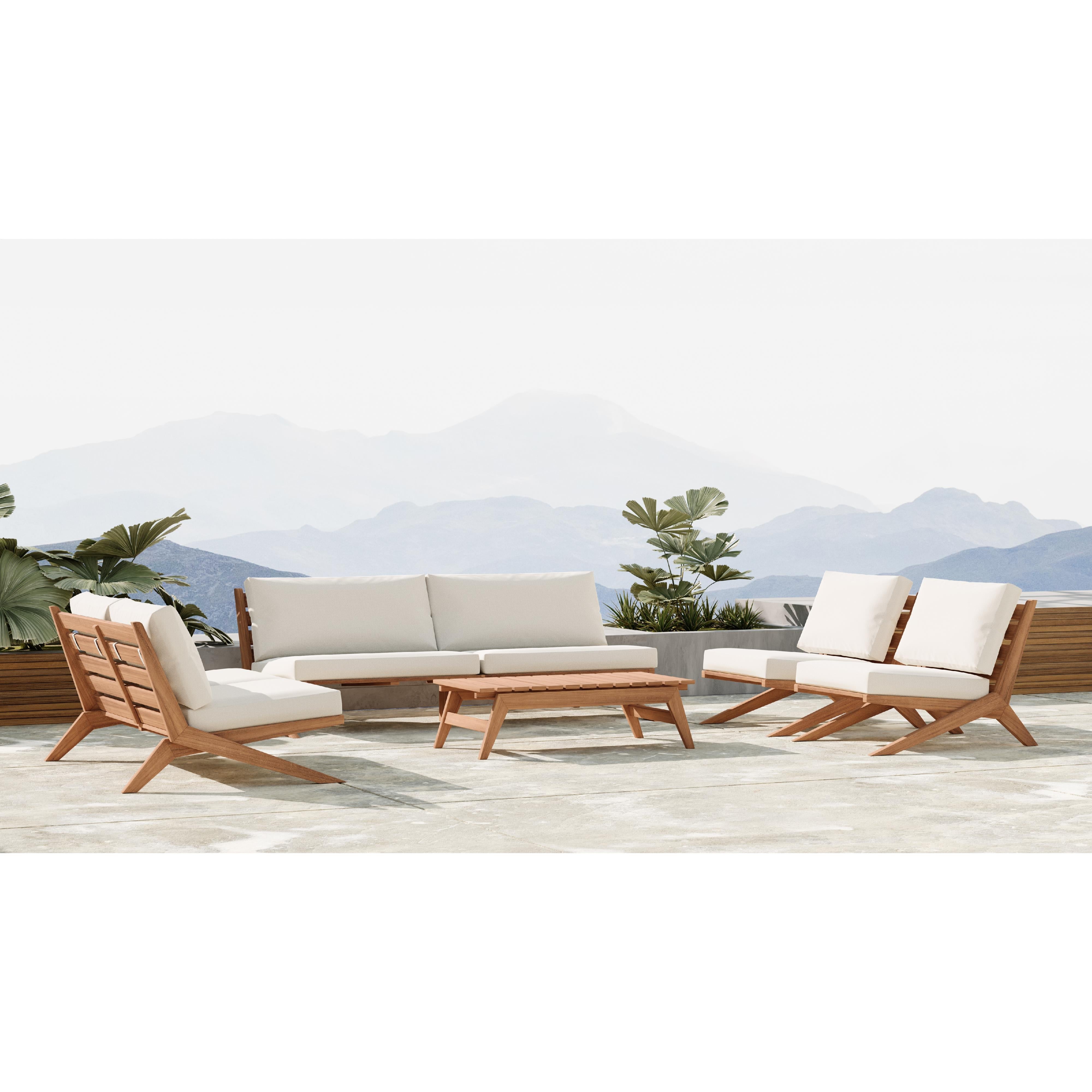 Meridian Tahiti Off White Water Resistant Fabric Outdoor Chair