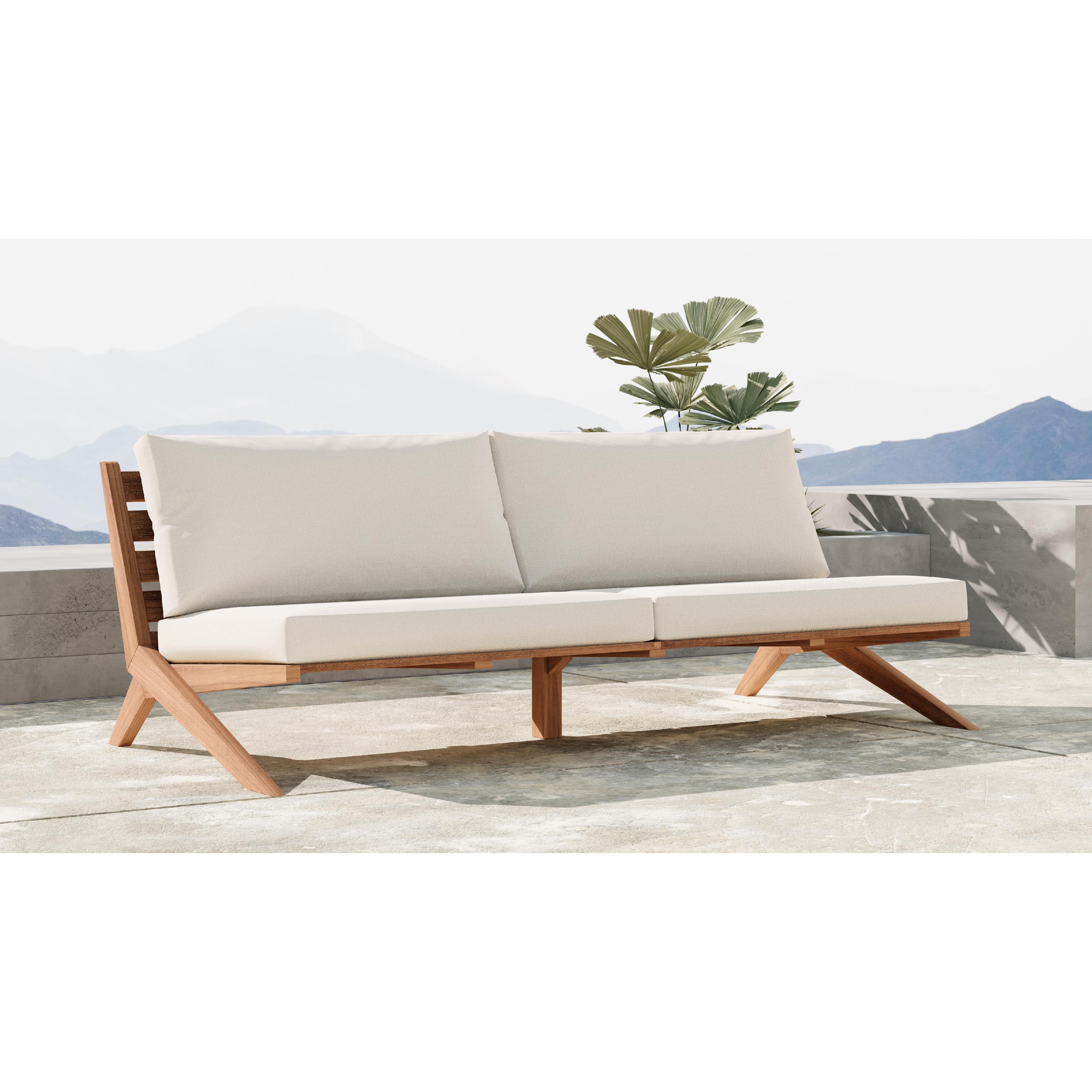 Meridian Tahiti Off White Water Resistant Fabric Outdoor Sofa