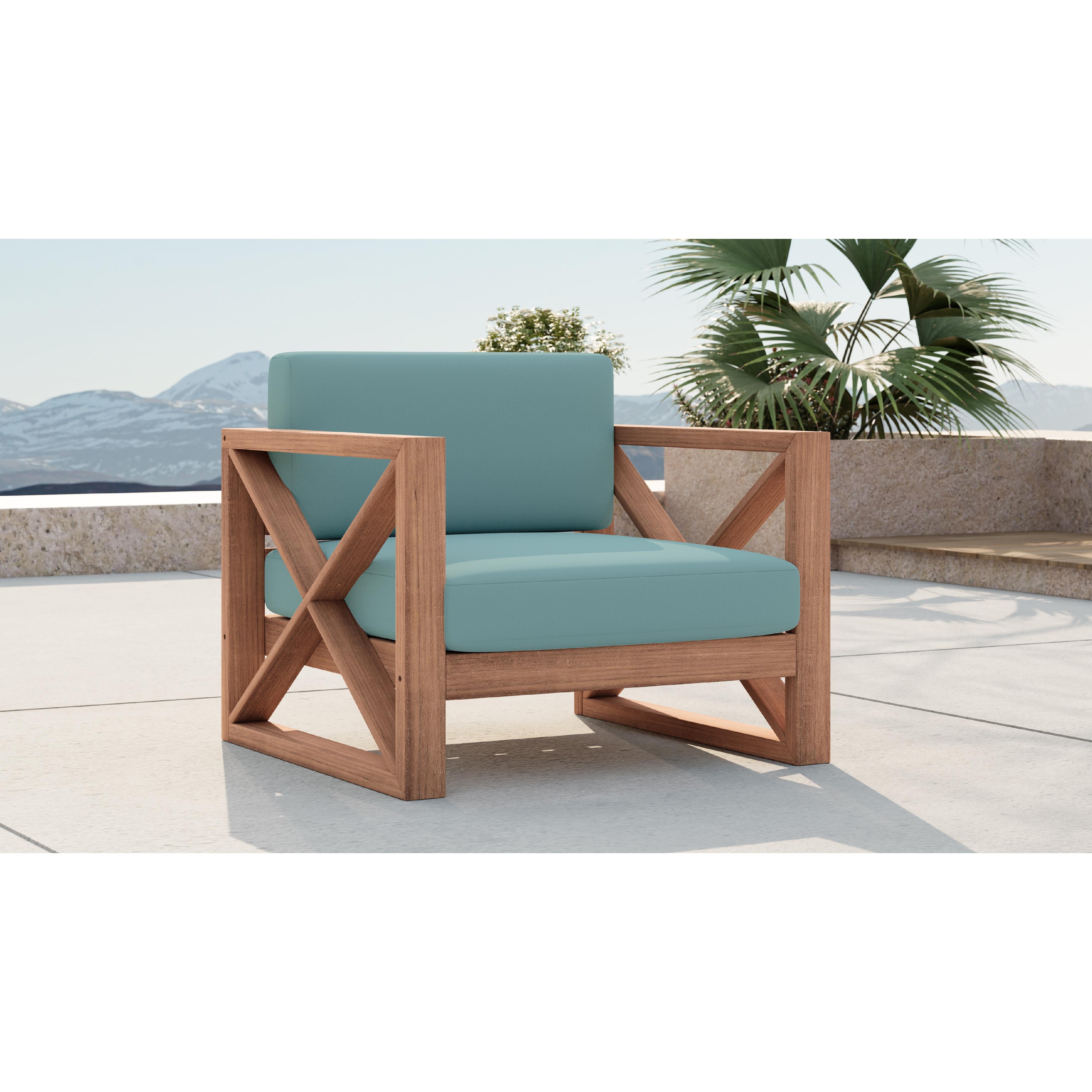 Meridian Anguilla Blue Water Resistant Fabric Outdoor Chair