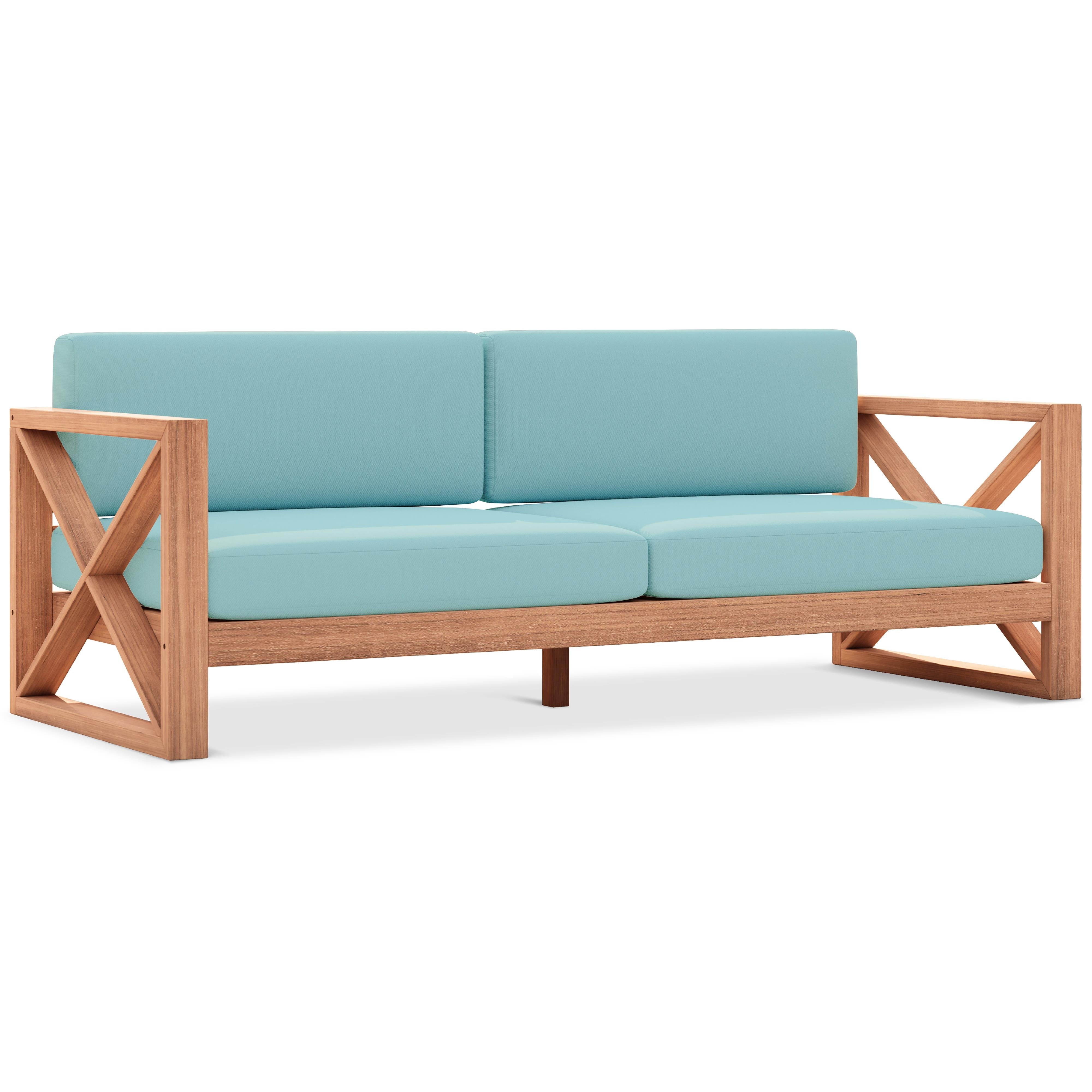 Meridian Anguilla Blue Water Resistant Fabric Outdoor Sofa