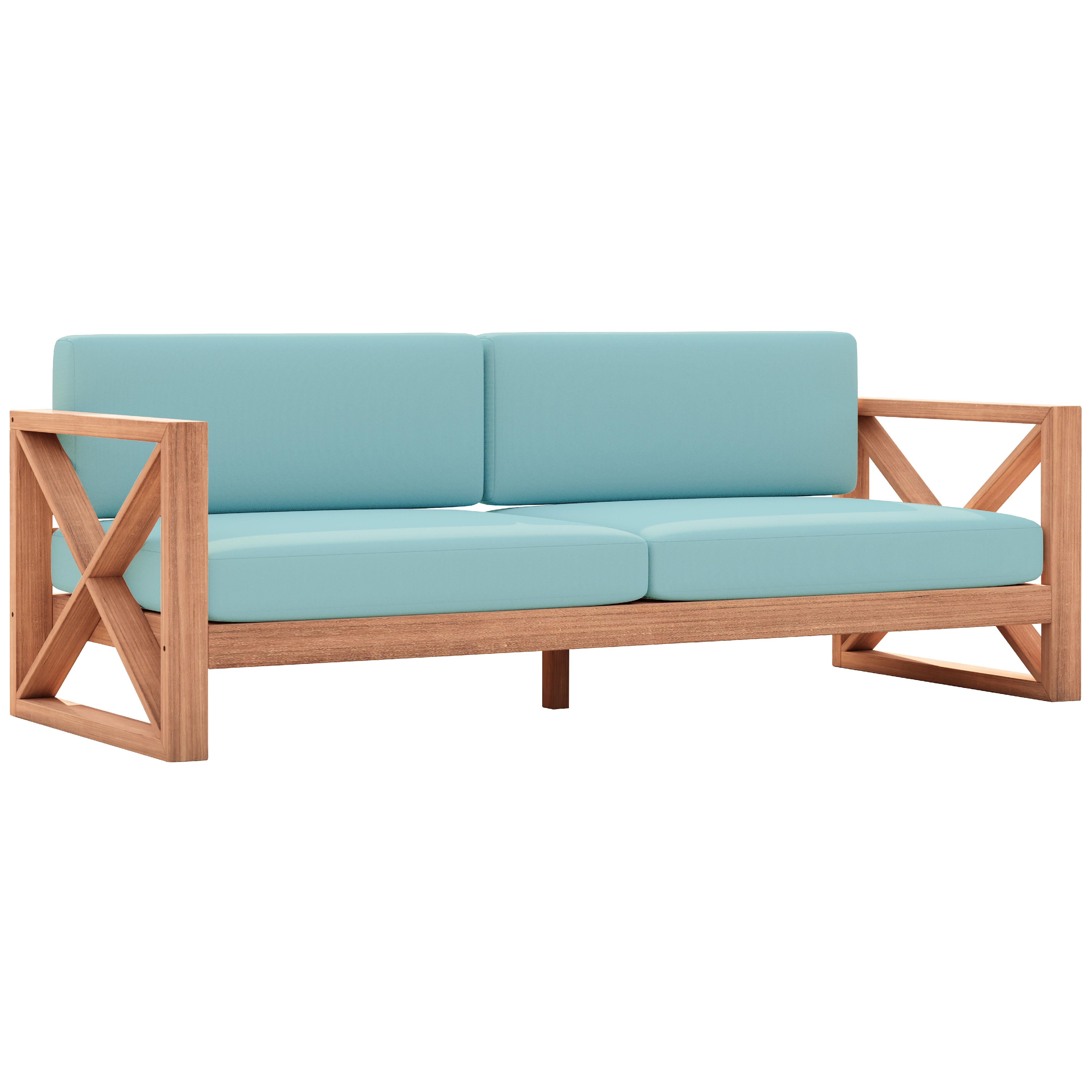 Meridian Anguilla Blue Water Resistant Fabric Outdoor Sofa