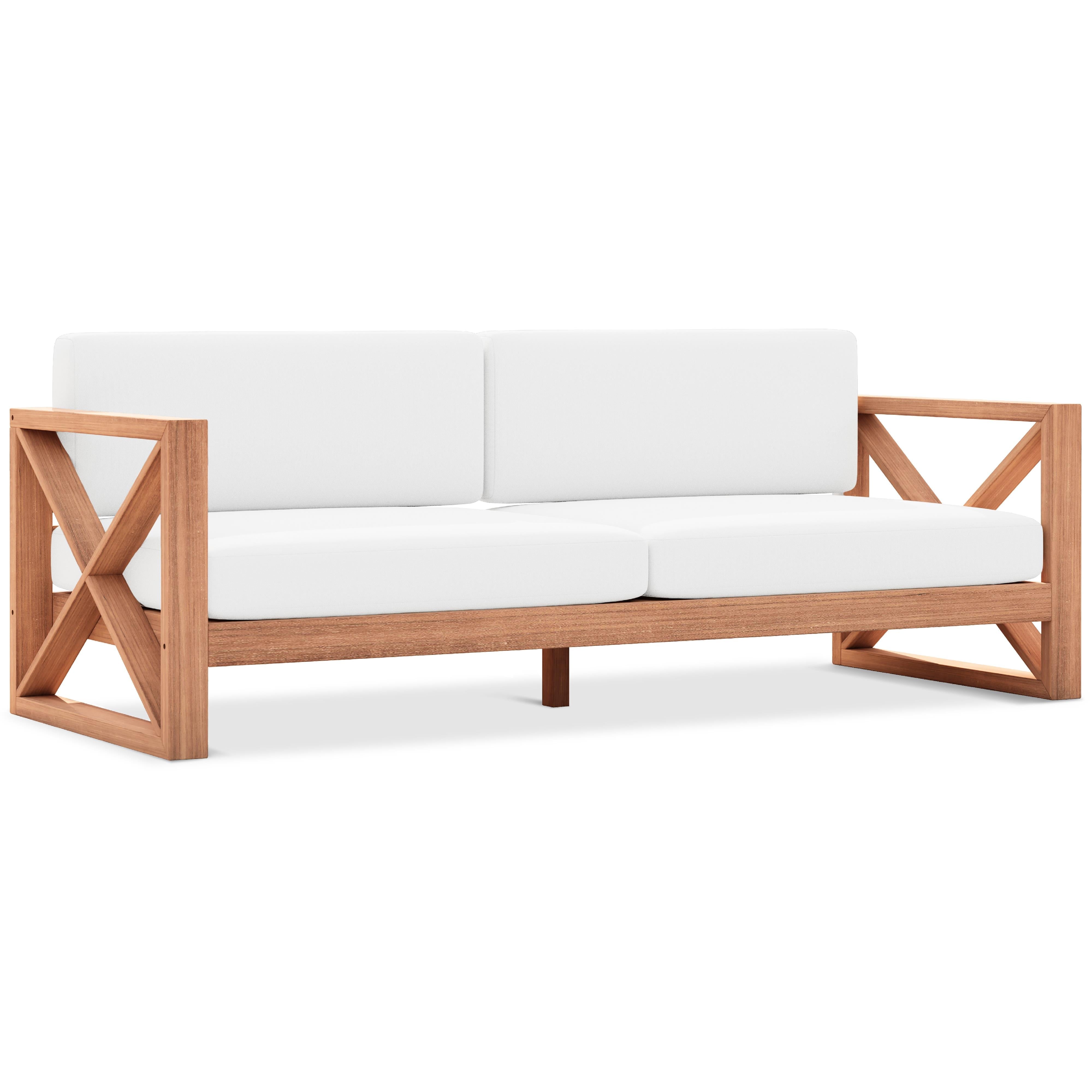 Meridian Anguilla Off White Water Resistant Fabric Outdoor Sofa