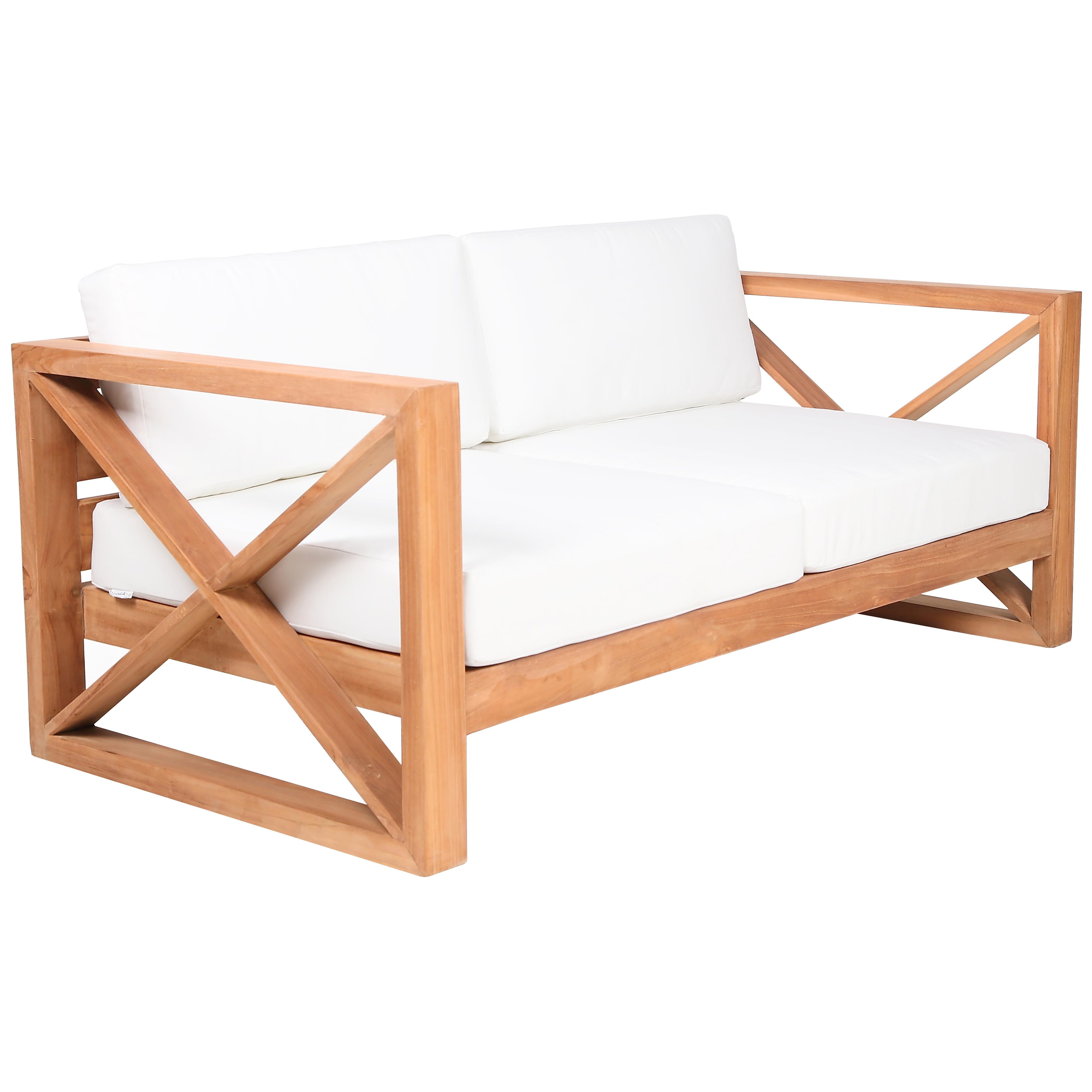 Meridian Anguilla Off White Water Resistant Fabric Outdoor Sofa