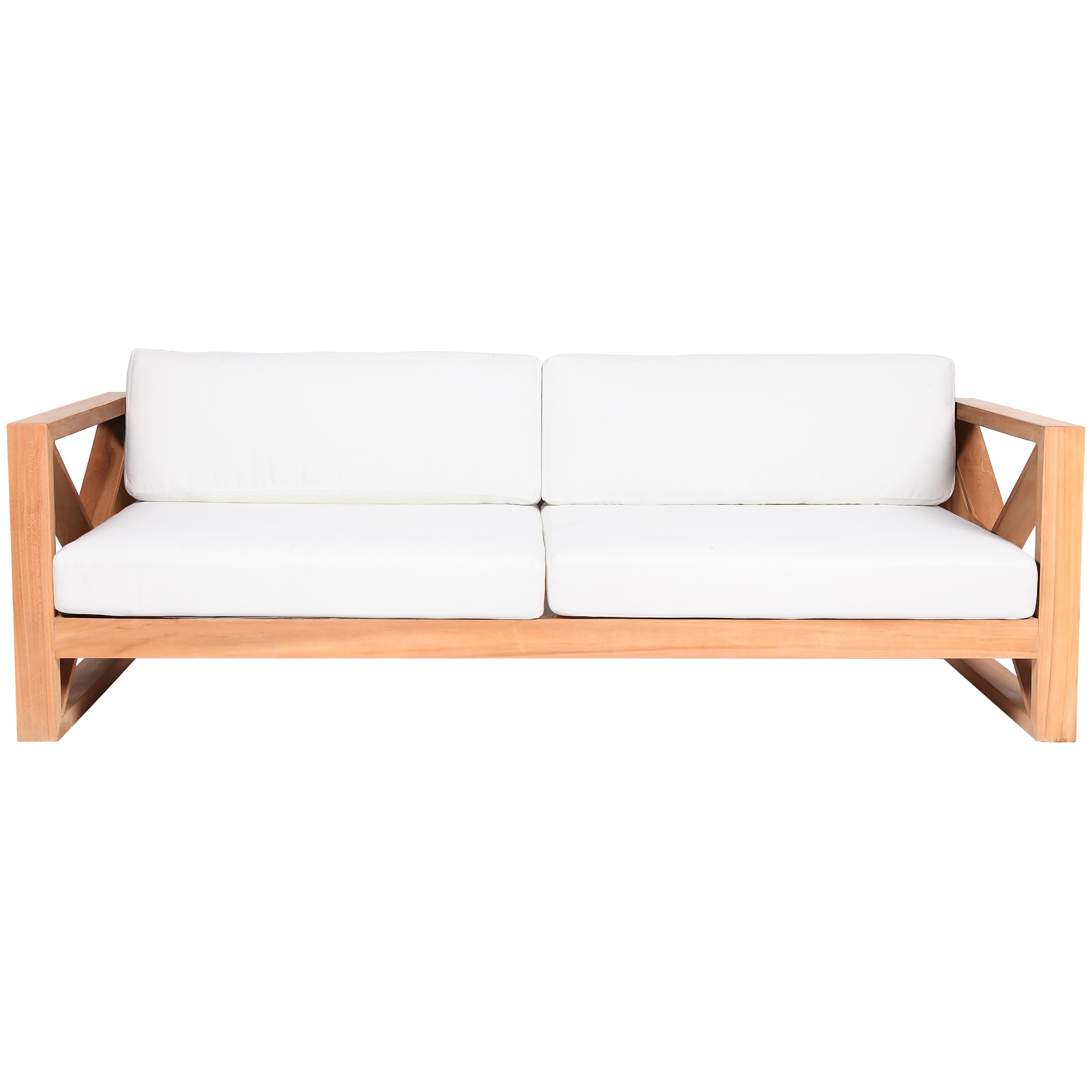 Meridian Anguilla Off White Water Resistant Fabric Outdoor Sofa