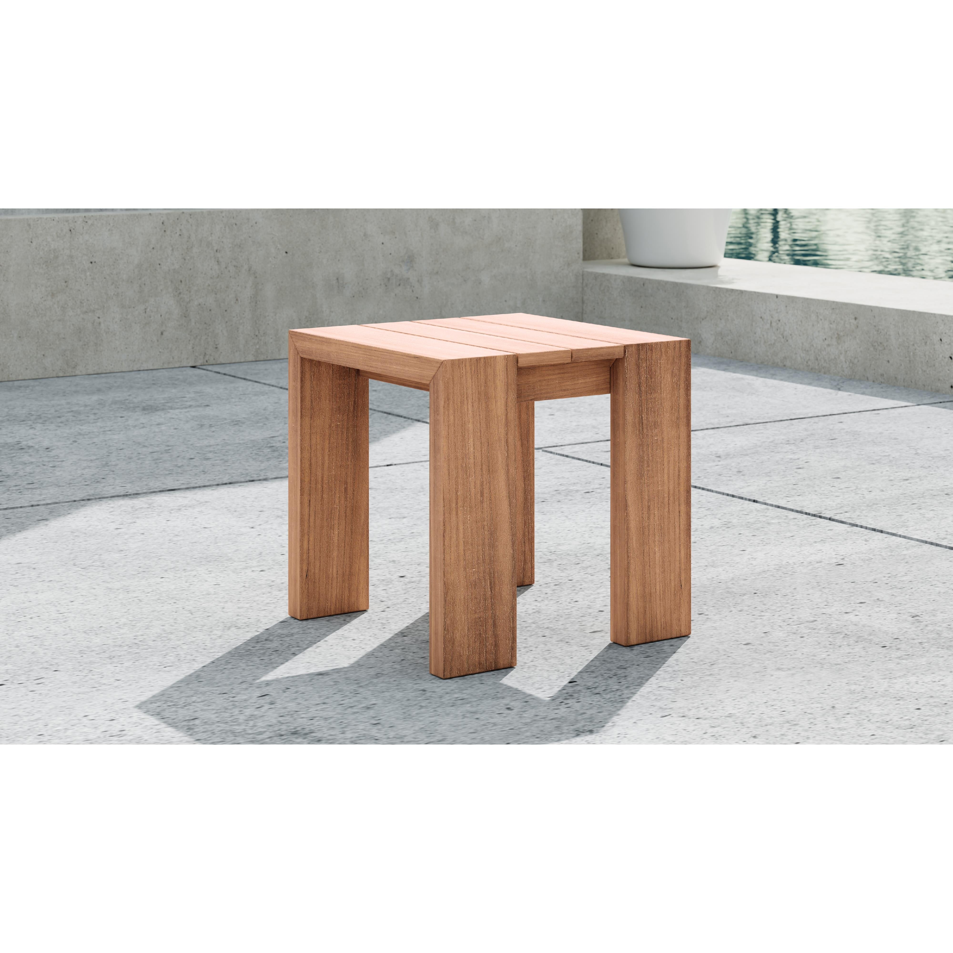 Meridian Tulum Natural Teak Outdoor End Table