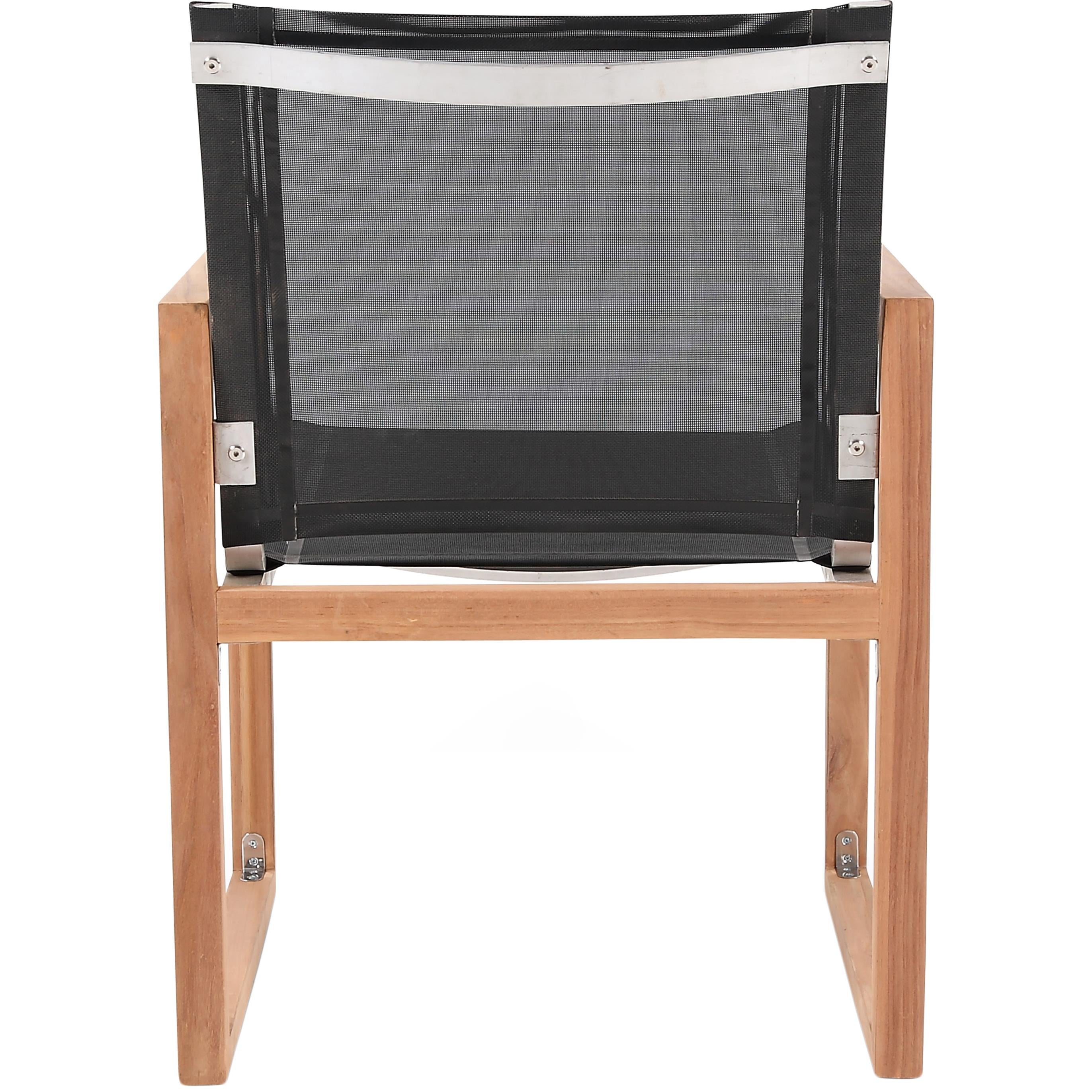 Meridian Tulum Black Water Resistant Fabric Outdoor Patio Dining Arm Chair