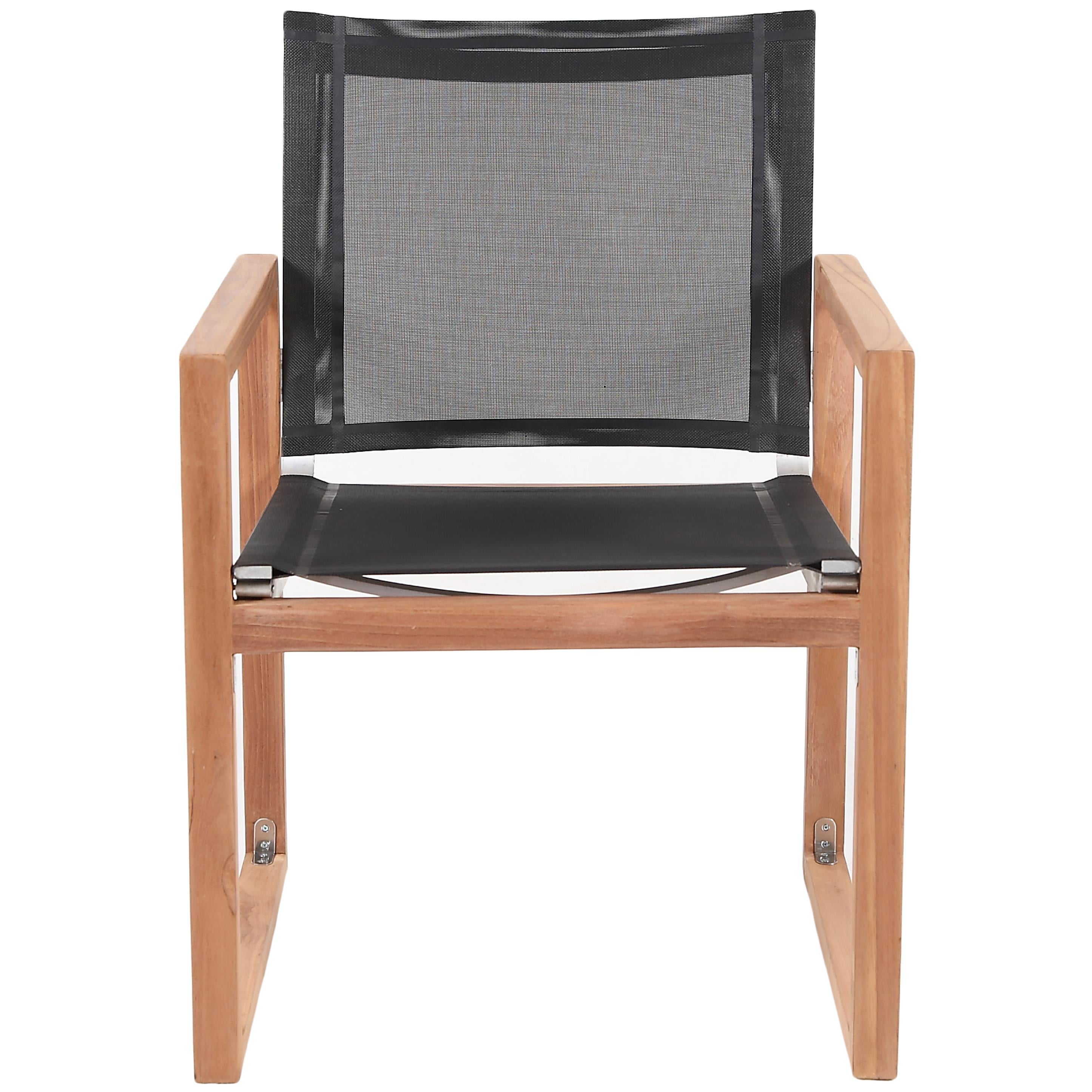 Meridian Tulum Black Water Resistant Fabric Outdoor Patio Dining Arm Chair