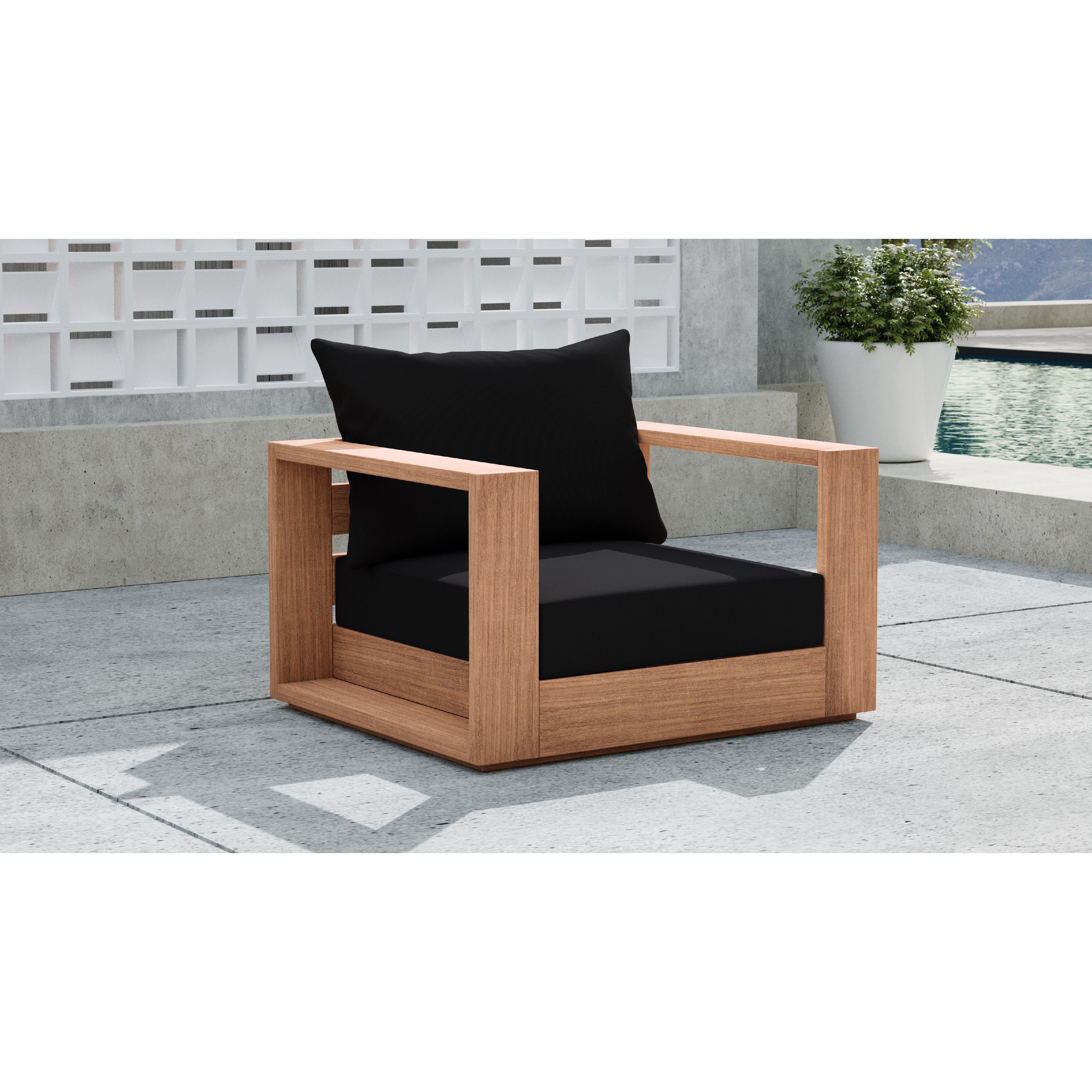 Meridian Tulum Black Water Resistant Fabric Outdoor Chair