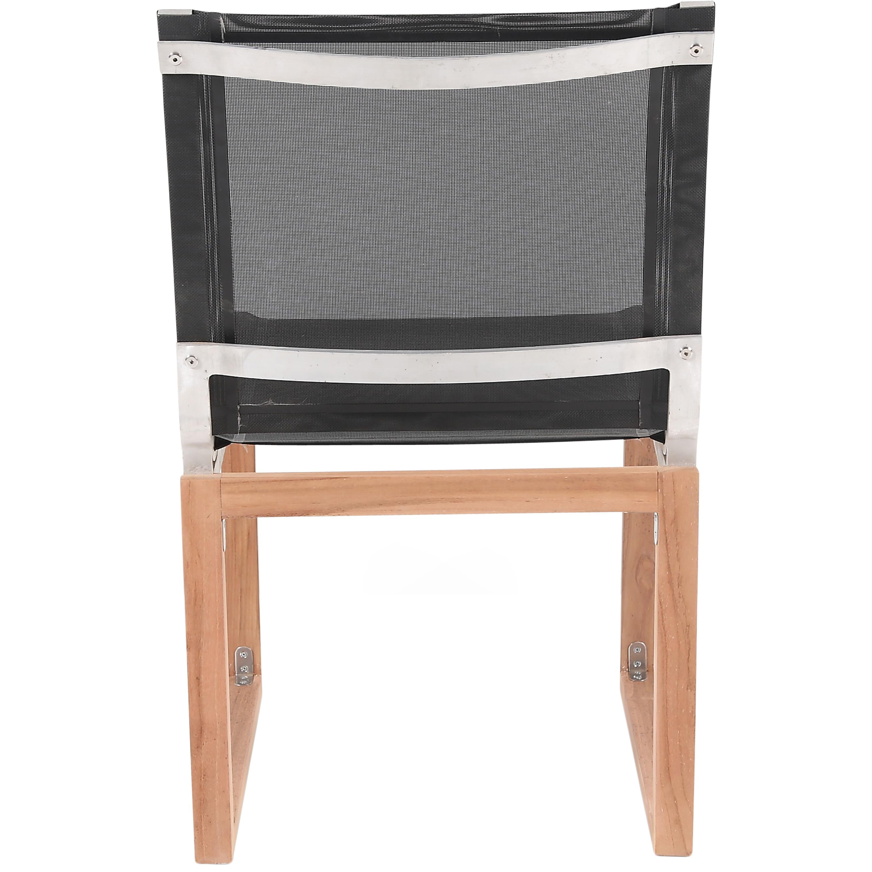 Meridian Tulum Black Water Resistant Fabric Outdoor Patio Dining Side Chair