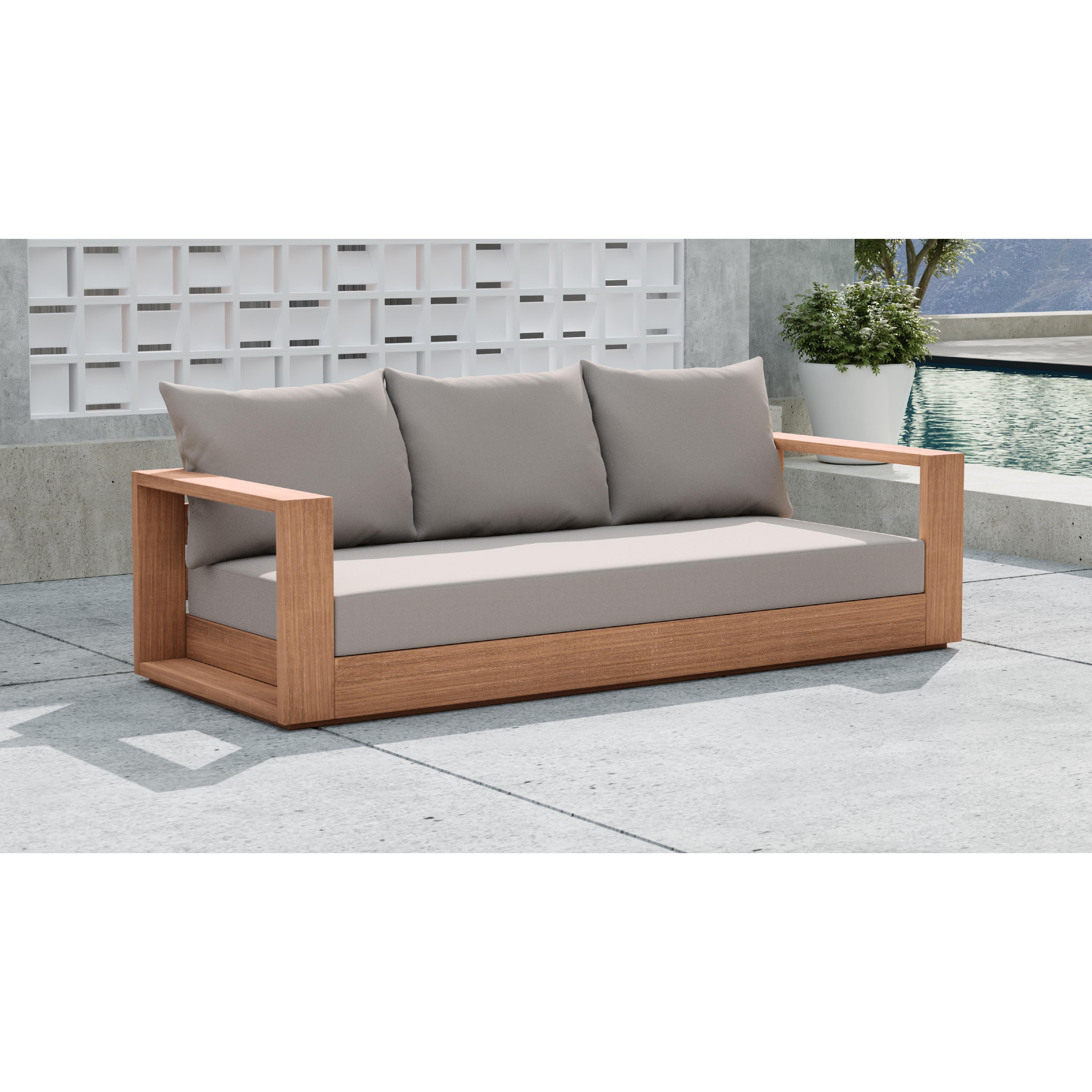 Meridian Tulum Grey Water Resistant Fabric Outdoor Sofa