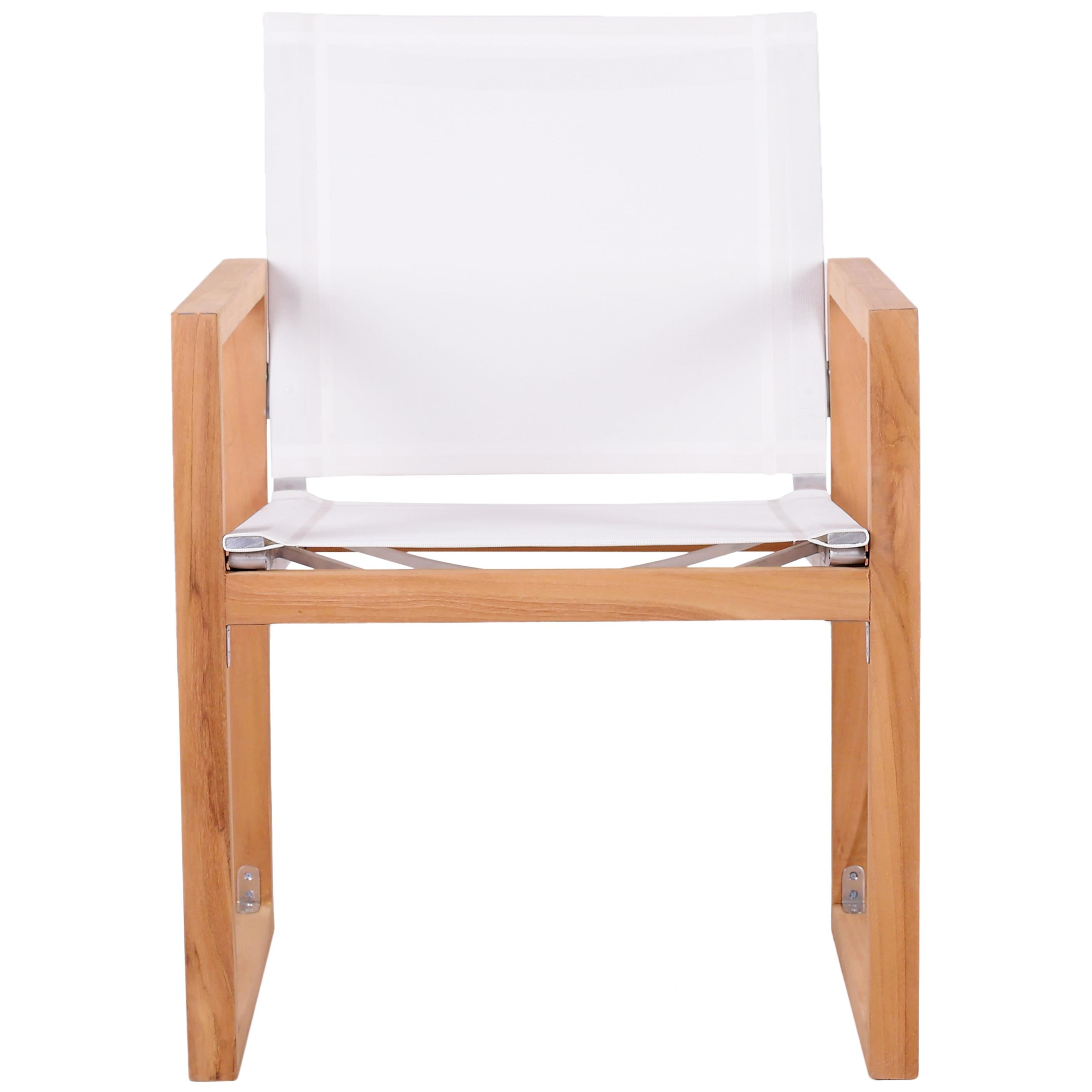 Meridian Tulum Off White Water Resistant Fabric Outdoor Patio Dining Arm Chair