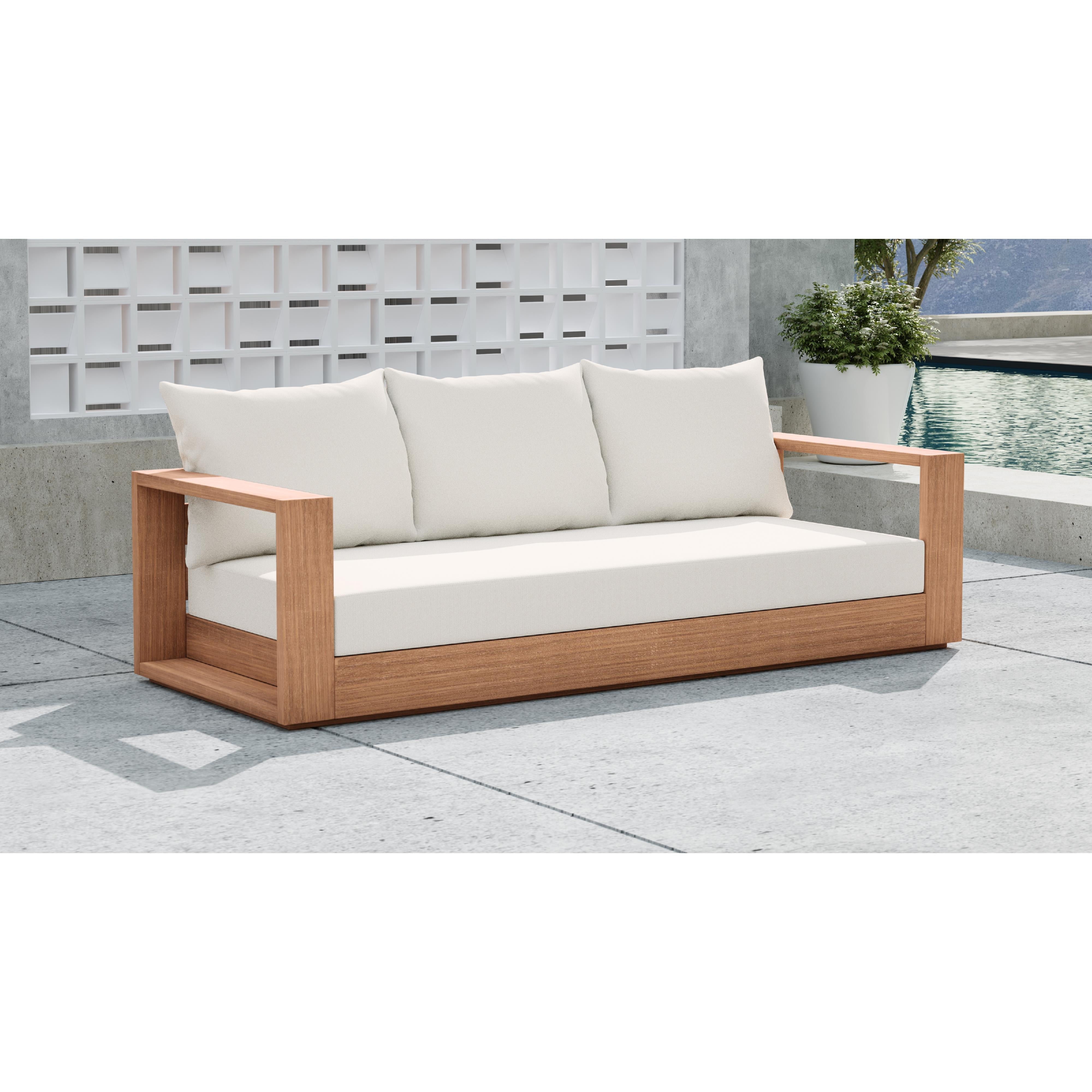 Meridian Tulum Off White Water Resistant Fabric Outdoor Sofa