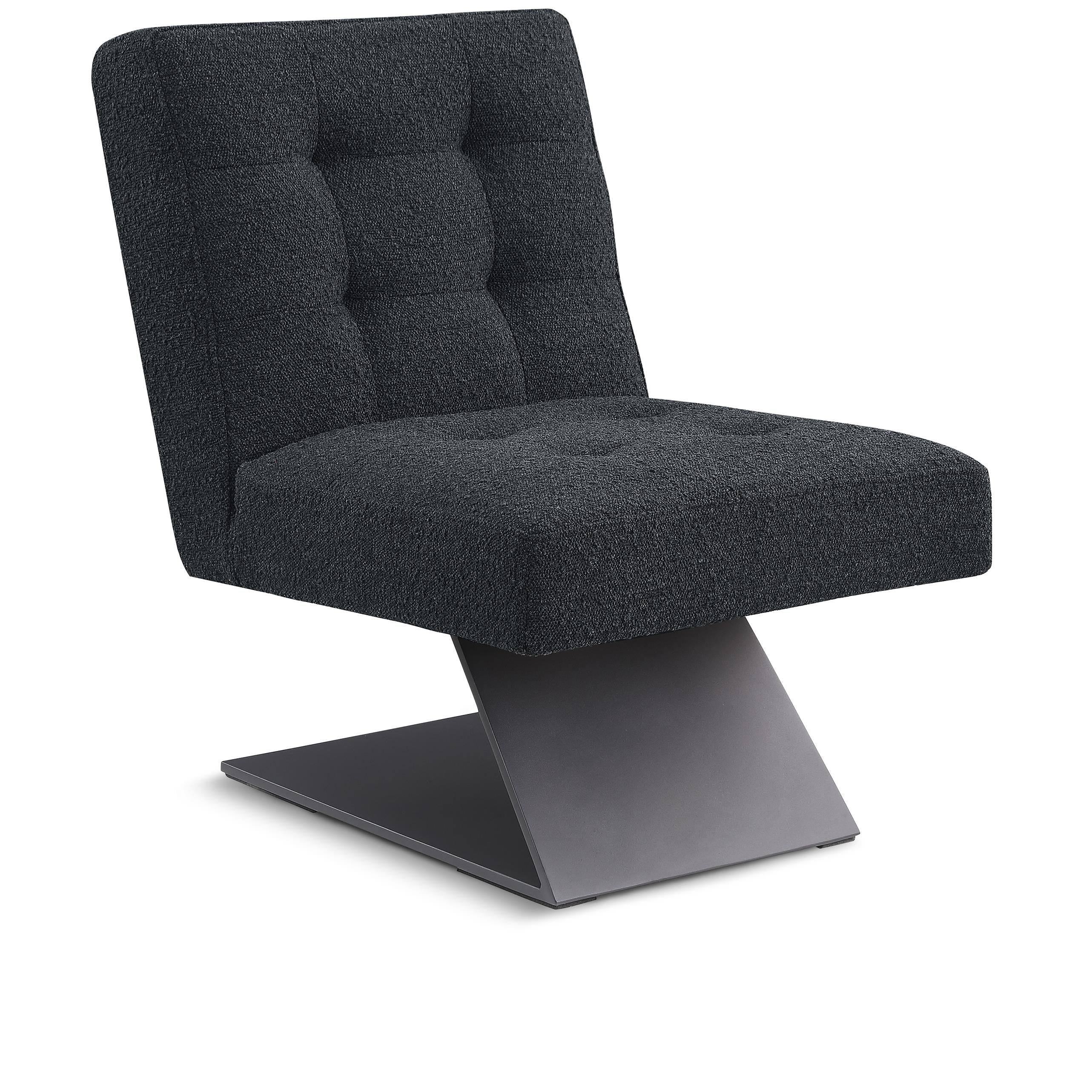 Meridian Zeal Black Boucle Fabric Accent Chair