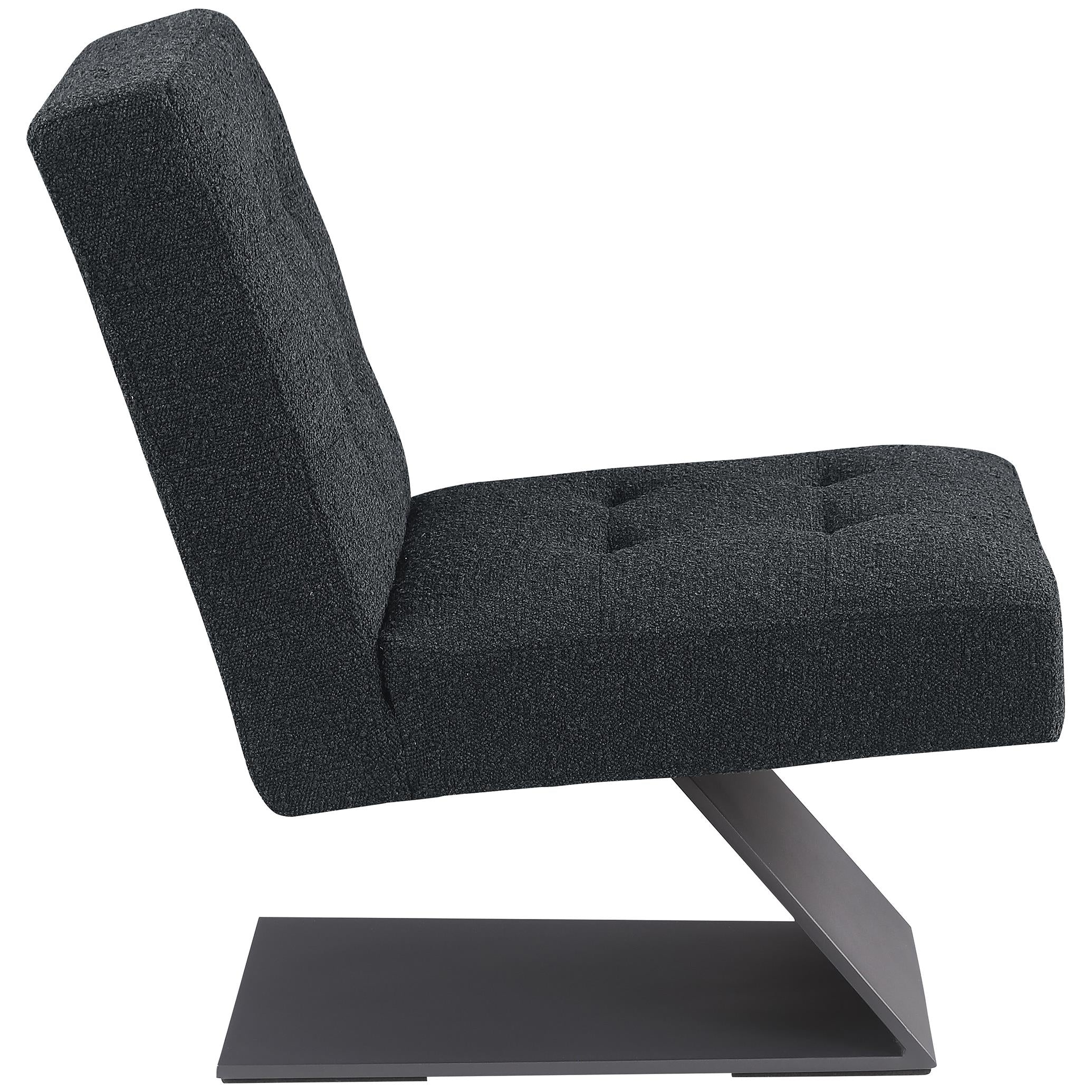 Meridian Zeal Black Boucle Fabric Accent Chair