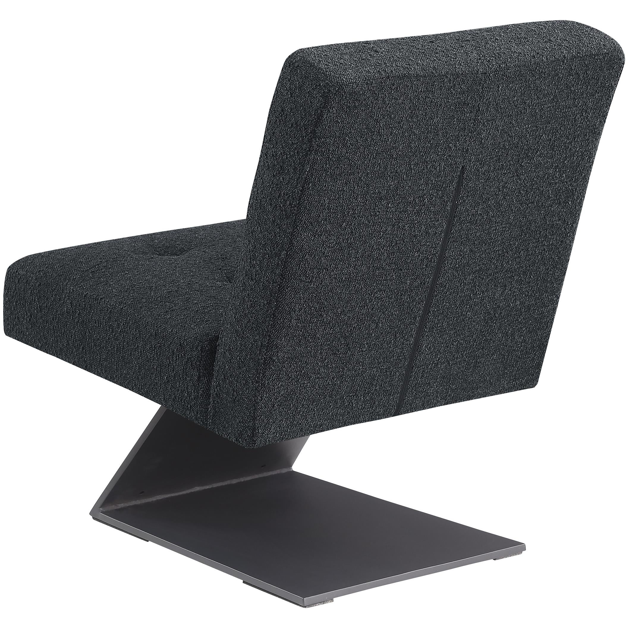 Meridian Zeal Black Boucle Fabric Accent Chair