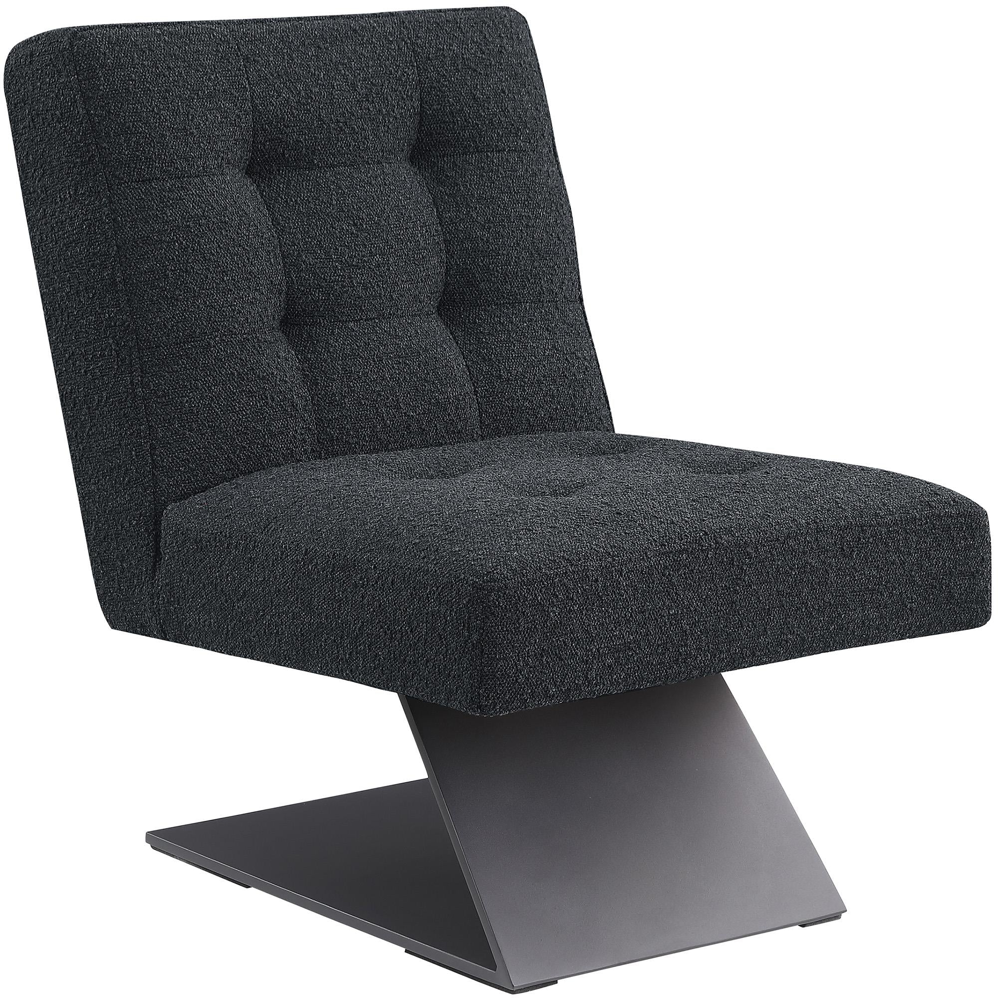 Meridian Zeal Black Boucle Fabric Accent Chair